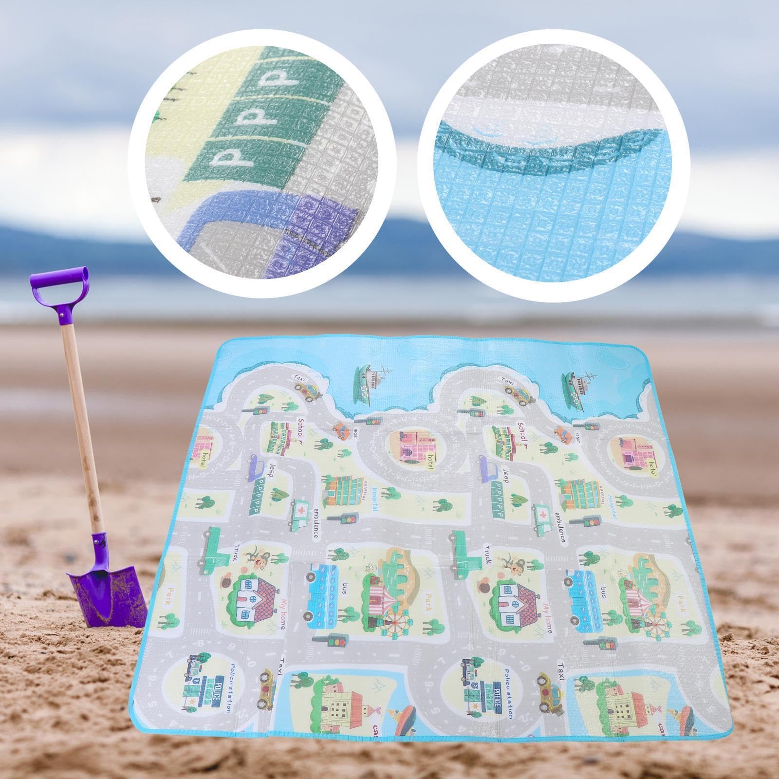 Tapis de Jeu Polyvalent pour Tout-Petits, résistant à l'eau, Motif Circulation Urbaine, Options éducatives, Facile à et Nettoyer avec Un Chiffon