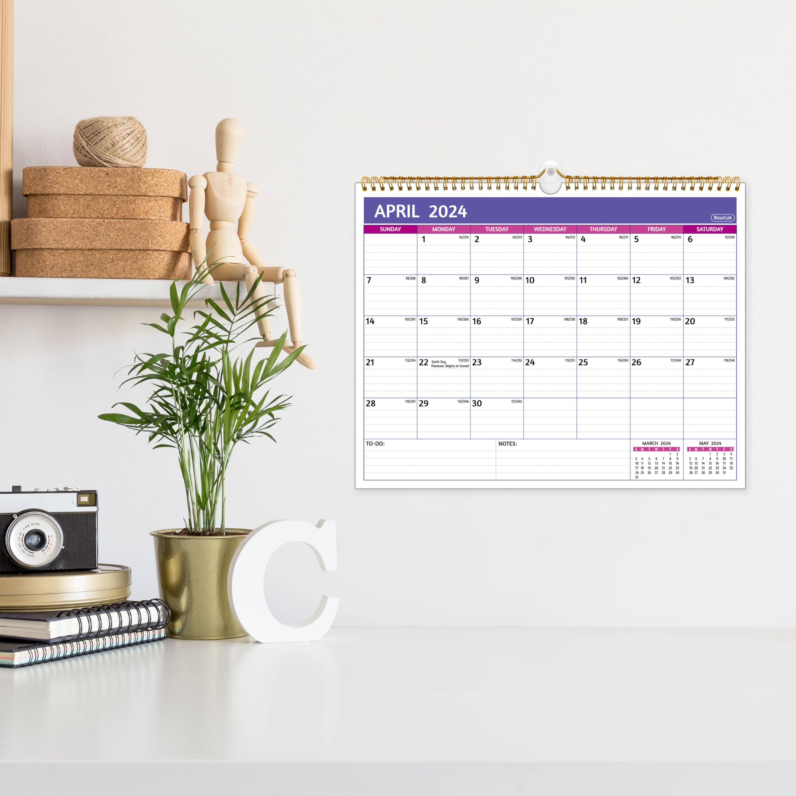 24-25 wall calendar, Horizontal, Purple : Amazon.in: Office Products