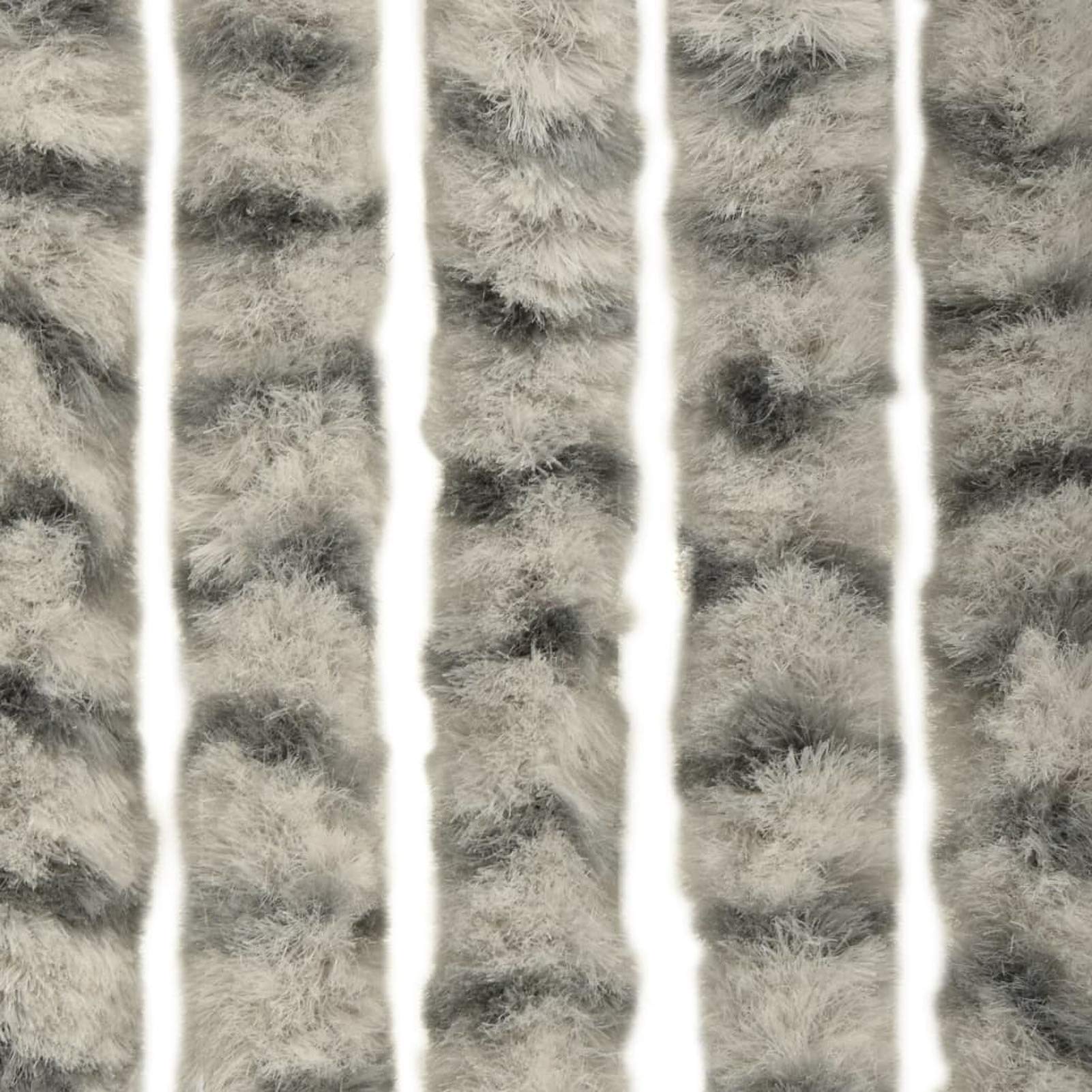 Tidyard Moustiquaire pour Chambre, Cuisine, Salon Gris Clair et Gris foncé 90x220 cm Chenille