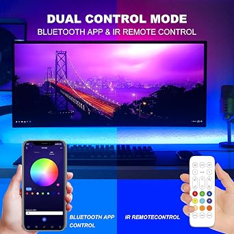 AXMOTUT Bluetooth RGB COB Led Strip Lights,3m Dimmable 12V Led Light Strip with Smart App and Remote Control, Color Changing Music Sync, for TV, Bedroom, Home Decor, Party [Energy Class E]