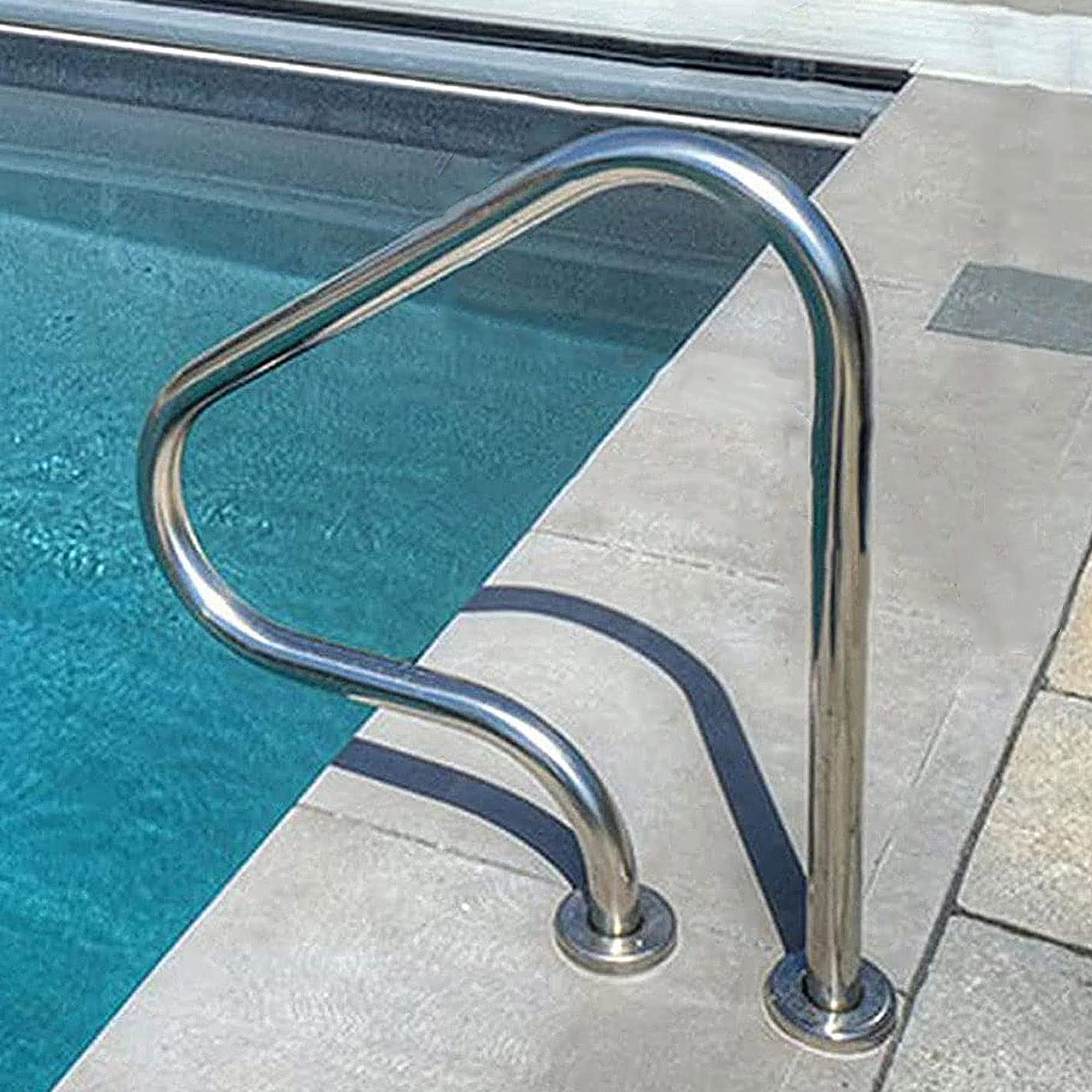 ZWLI Pool Stair Rail Pool Rail, Pool Railing for Inground Pool Entry 304 Stainless Steel Handrail Rustproof Humanized Swimming Pool Hand Rail for Pool Entry