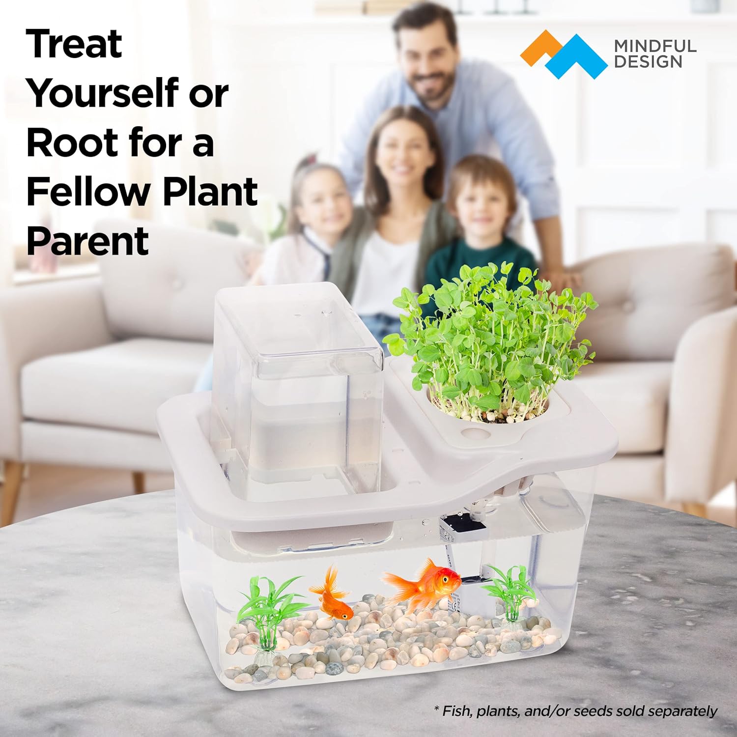 Buy Mindful Design Mini Indoor Aquaponics Growing System Fish Tank