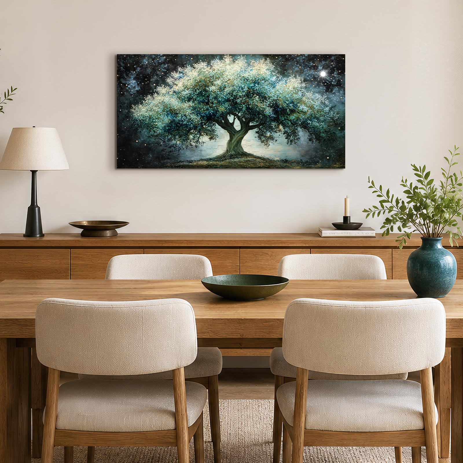 JHHUAMO Moderne Baum des Lebens Leinwand Bilder Wohnzimmer 50x100 cm | Lebensbaum Bild, Hochauflösender Druck, Stabiler Rahmen, Einfaches Aufhängen, Vielseitig Einsetzbar