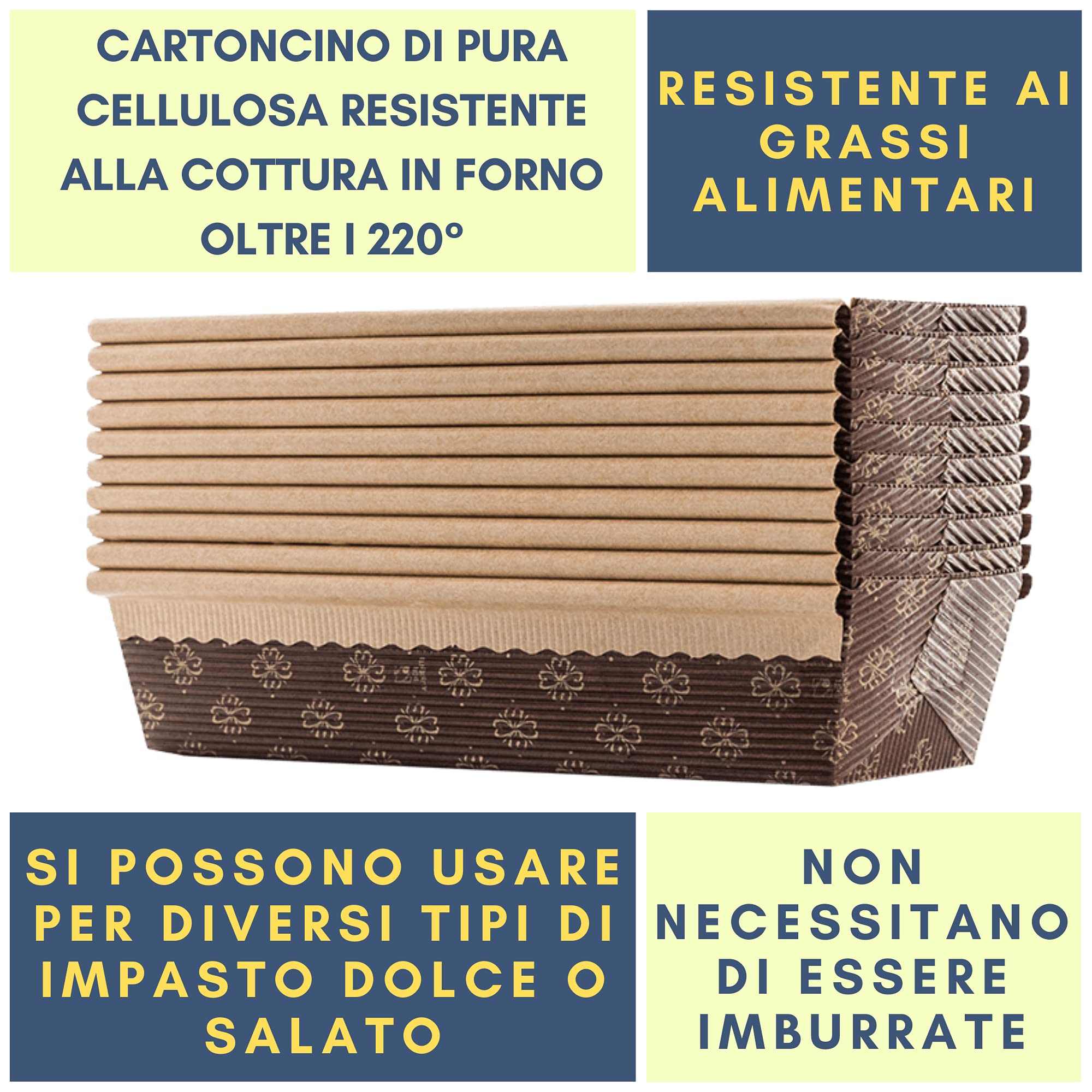 Kit Stampo per Plumcake (10pz x 400 gr) + Aroma per Dolci Fraccaro (2pz - 100 ml) + Sacchetto (10 pz), Stampi di Carta di Pura Cellulosa ideale per l’uso in Forno, resistente al calore 200°C