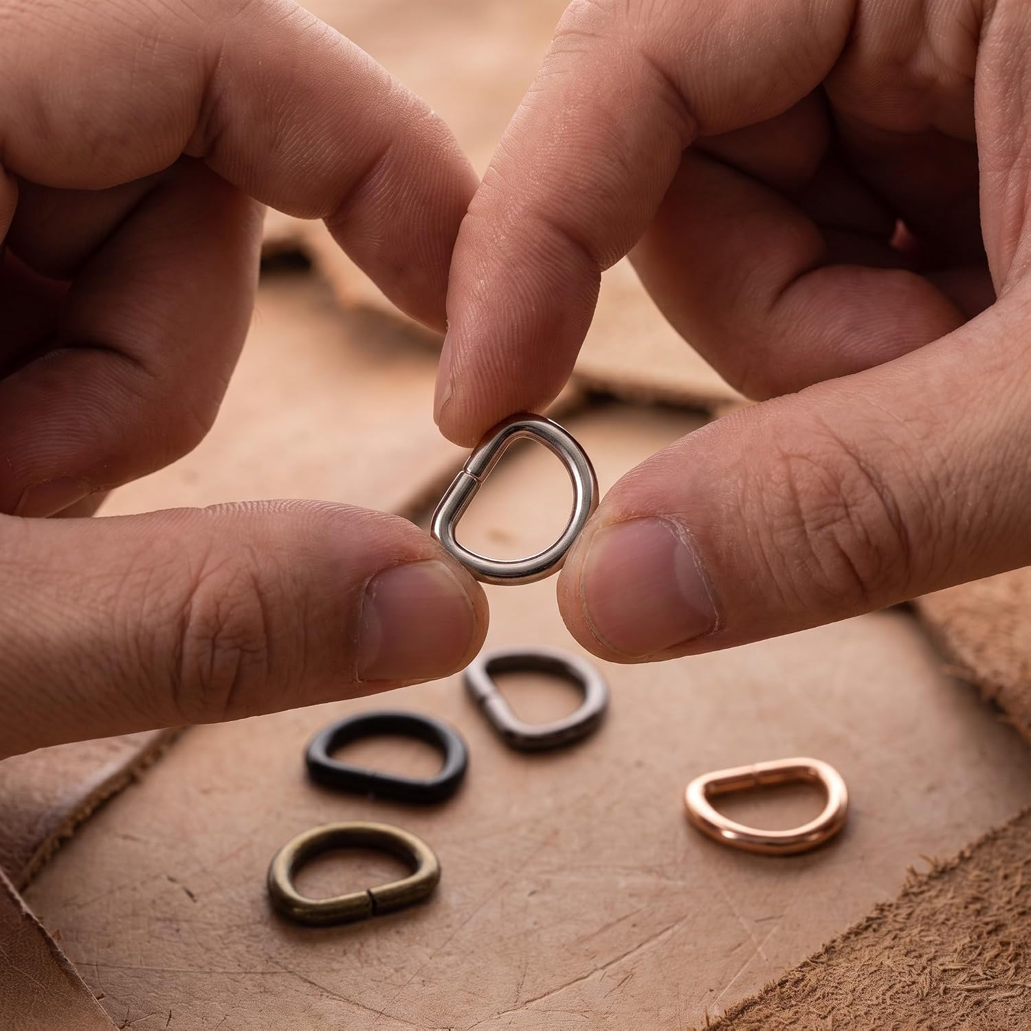 VALICLUD 150pcs Semi Circular D Rings for Purse Making Hardware, Iron image 5