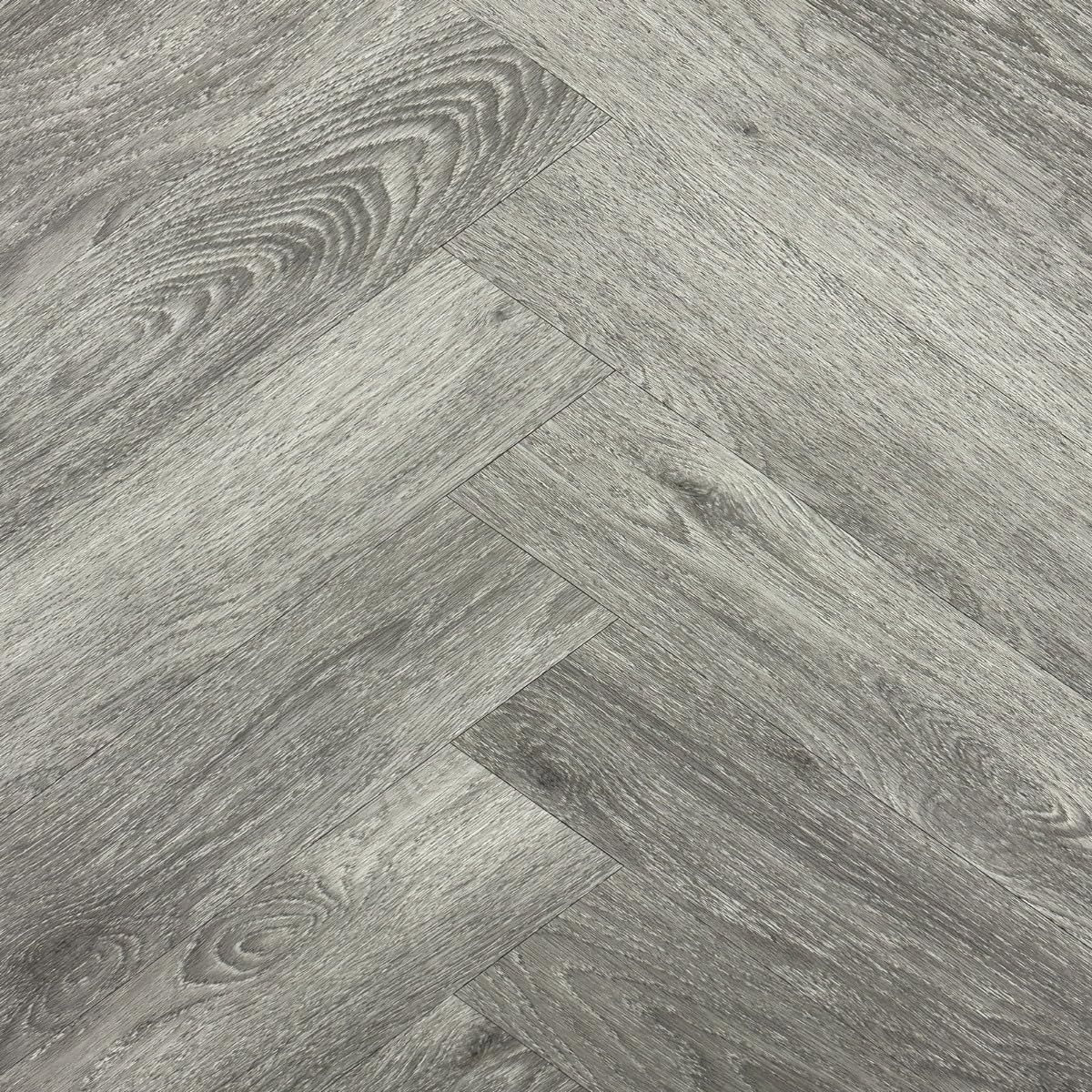 EstSym Storm Oak Wood Effect Glue Down LVT Flooring - Herringbone (2.5mm) For Domestic & Commercial Use, Suitable For Underfloor Heating Covers 1.36sqm