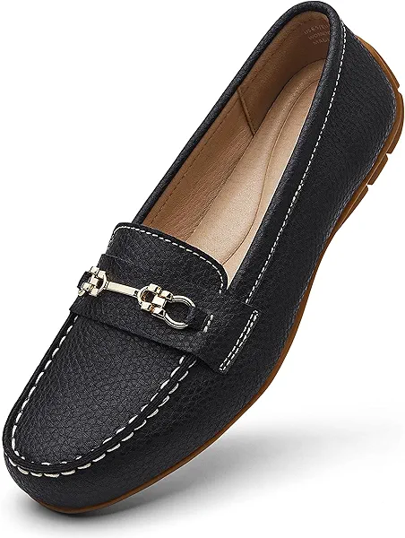 KORDAL Women's Comfortable & Lightweight Leather Loafers Slip-Ons Driving Mocs Walking Shoes Cute Business Casual Dress Shoes Work Flats for Women