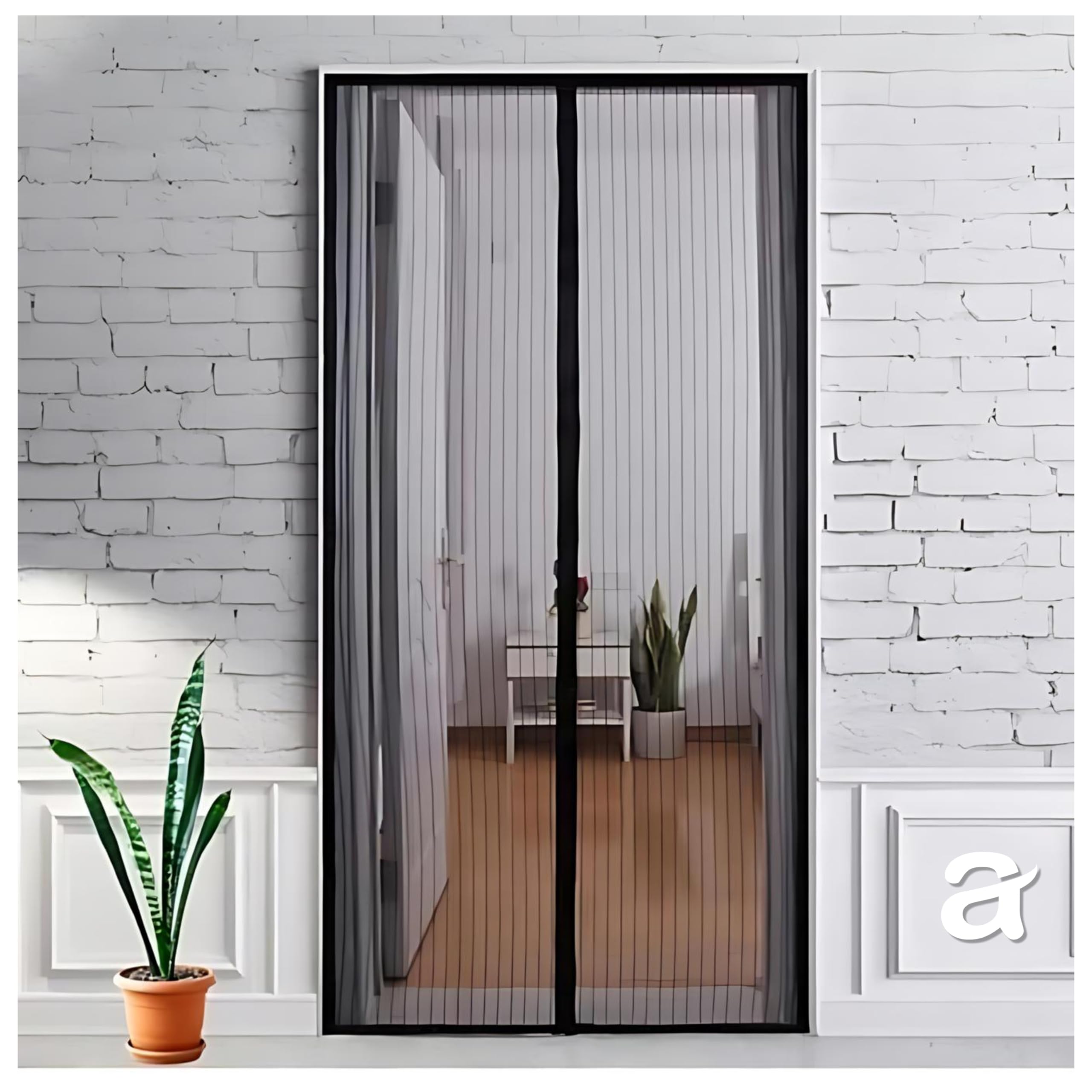 Arto Auto Close Magnetic Hands Free Mesh Polyester Net Curtain for All Door with Self Adhesive Hook Tape to Prevent Mosquitoes & Insects, Pet and Kid Friendly (Multicolor) (100cm x 210cm)