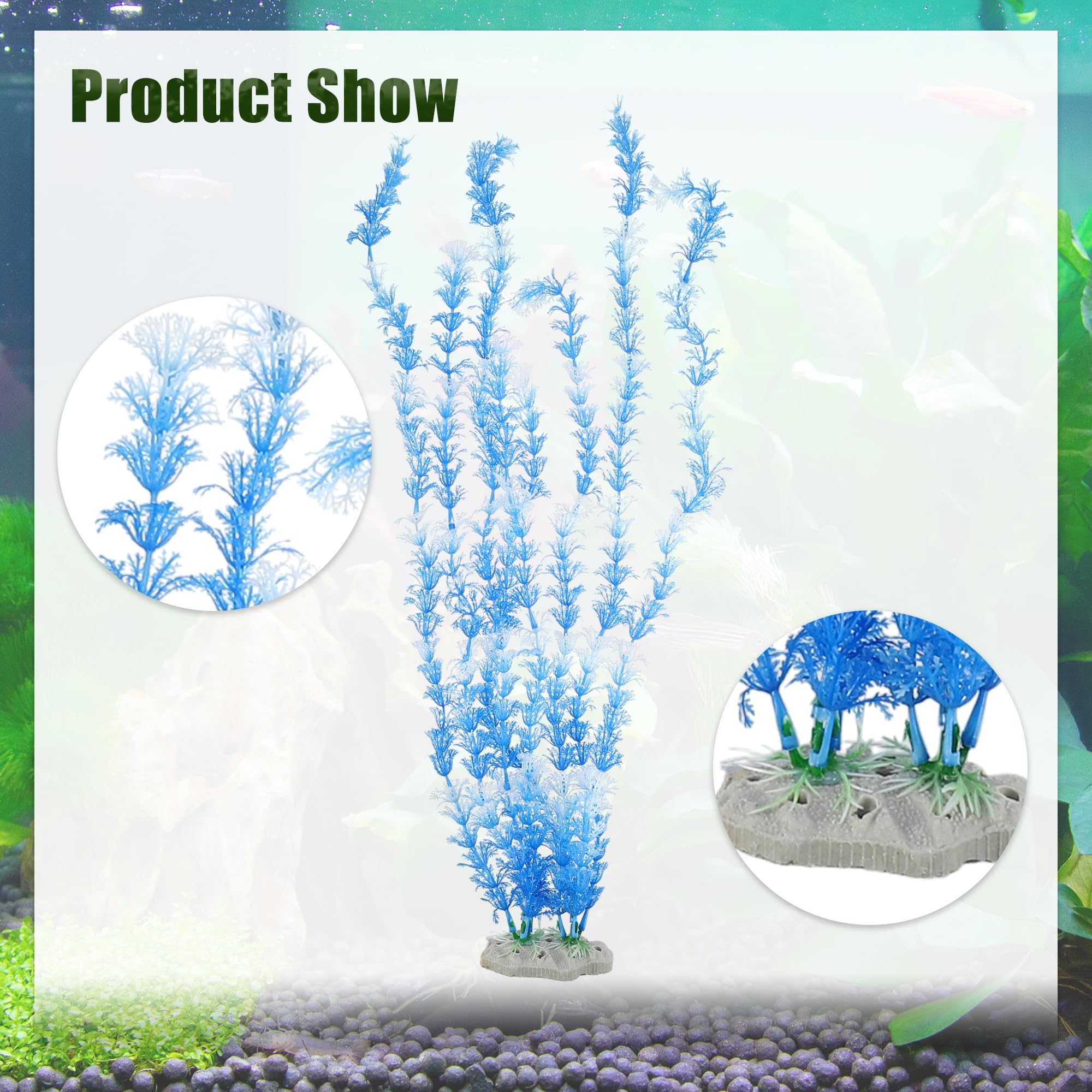 CAPASTEC Large Aquarium Plastic Plants, Tall Aquarium Plants, Big Aquarium Plastic Plants for Fish Tanks Decor, 19.29