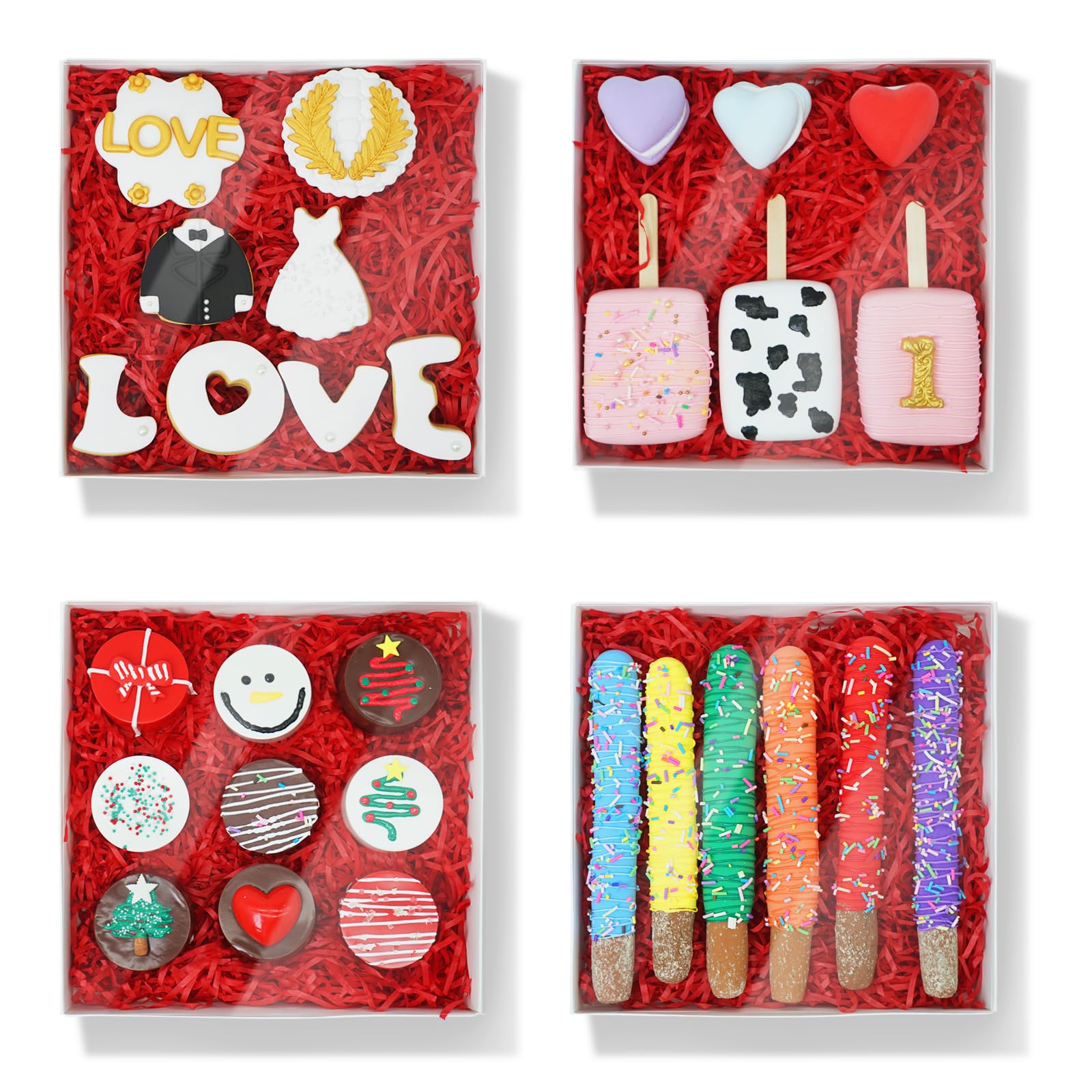 JOHOPACK 50 Pack 8 X 8 X 1.5 Inch Cookies Boxes With Full Clear Window - View #12