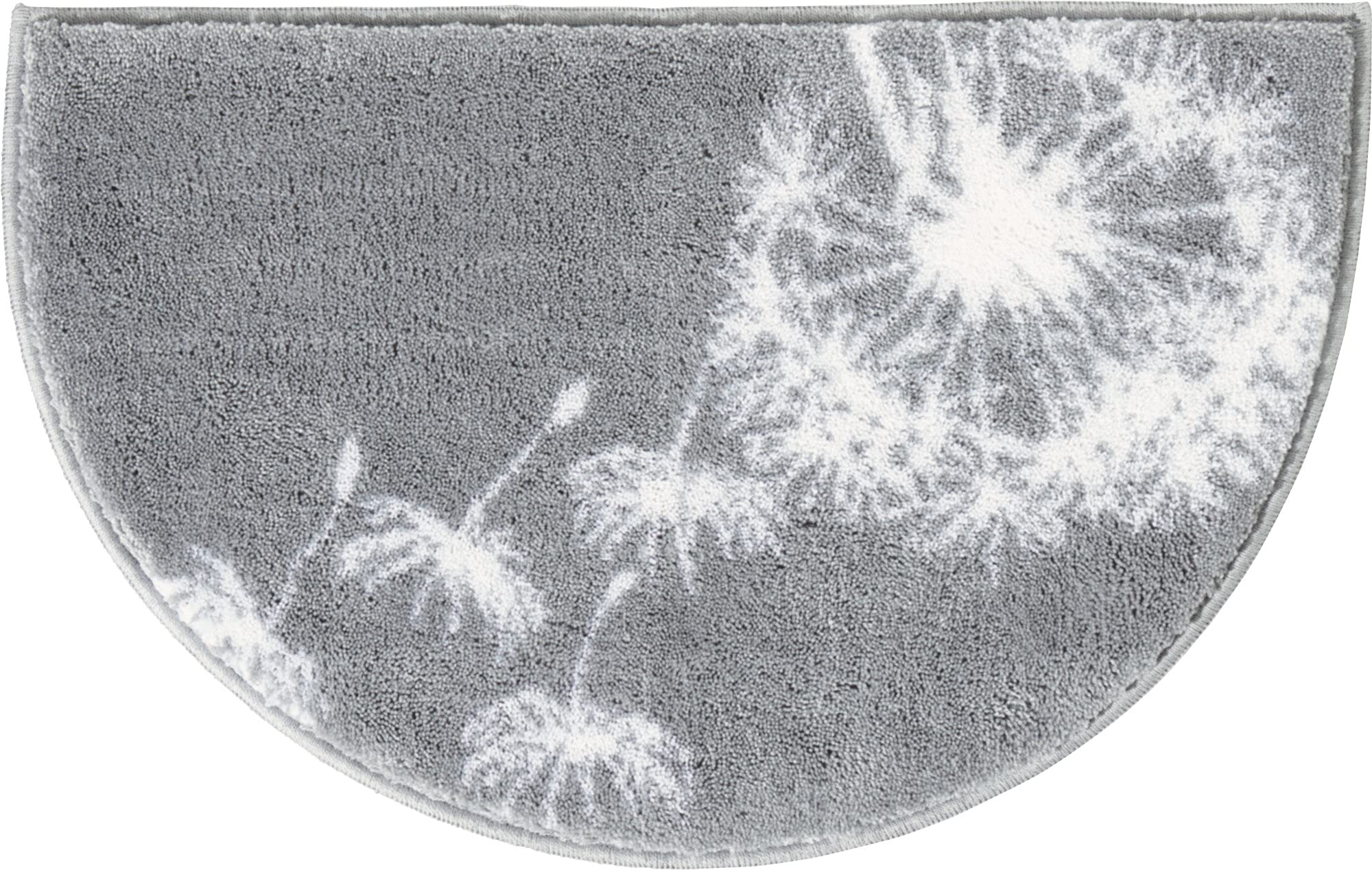 Erwin Müller Badematte, Badteppich, Badvorleger Pusteblume Prasonisi grau Größe 70x120 cm - rutschhemmend, flauschig weich, für Fußbodenheizung geeignet