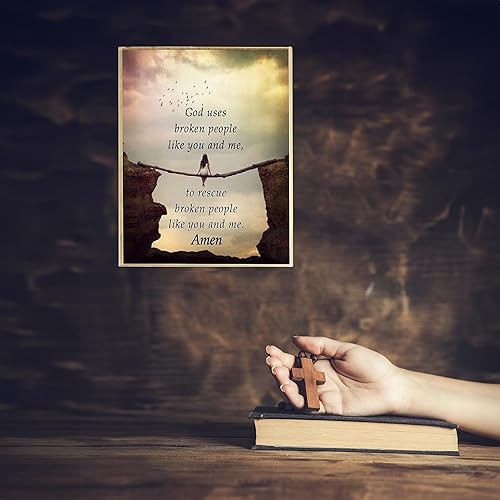 Miniatura 5 de "God Use Broken People Like You and Me- Amen"- Spiritual Wall Art- 8x10"- Inspirational Wall Print-Ready to Frame. Home Décor, Office Décor- School