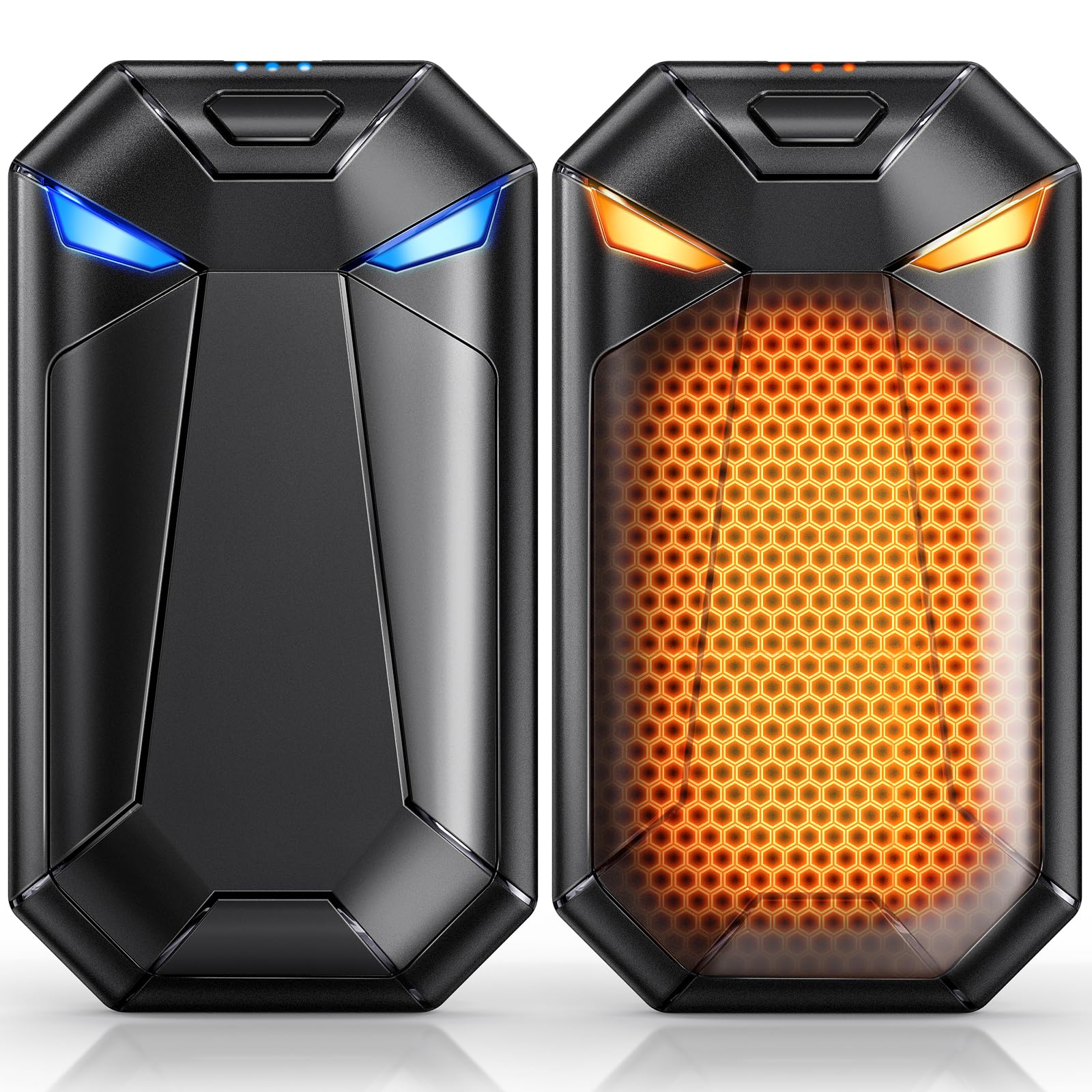 Chauffe-main Rechargeable 2 En 1 - 4 Niveaux De Chaleur, Chauffage En 3s, Idéal Camping, Randonnée, Cadeau Noël