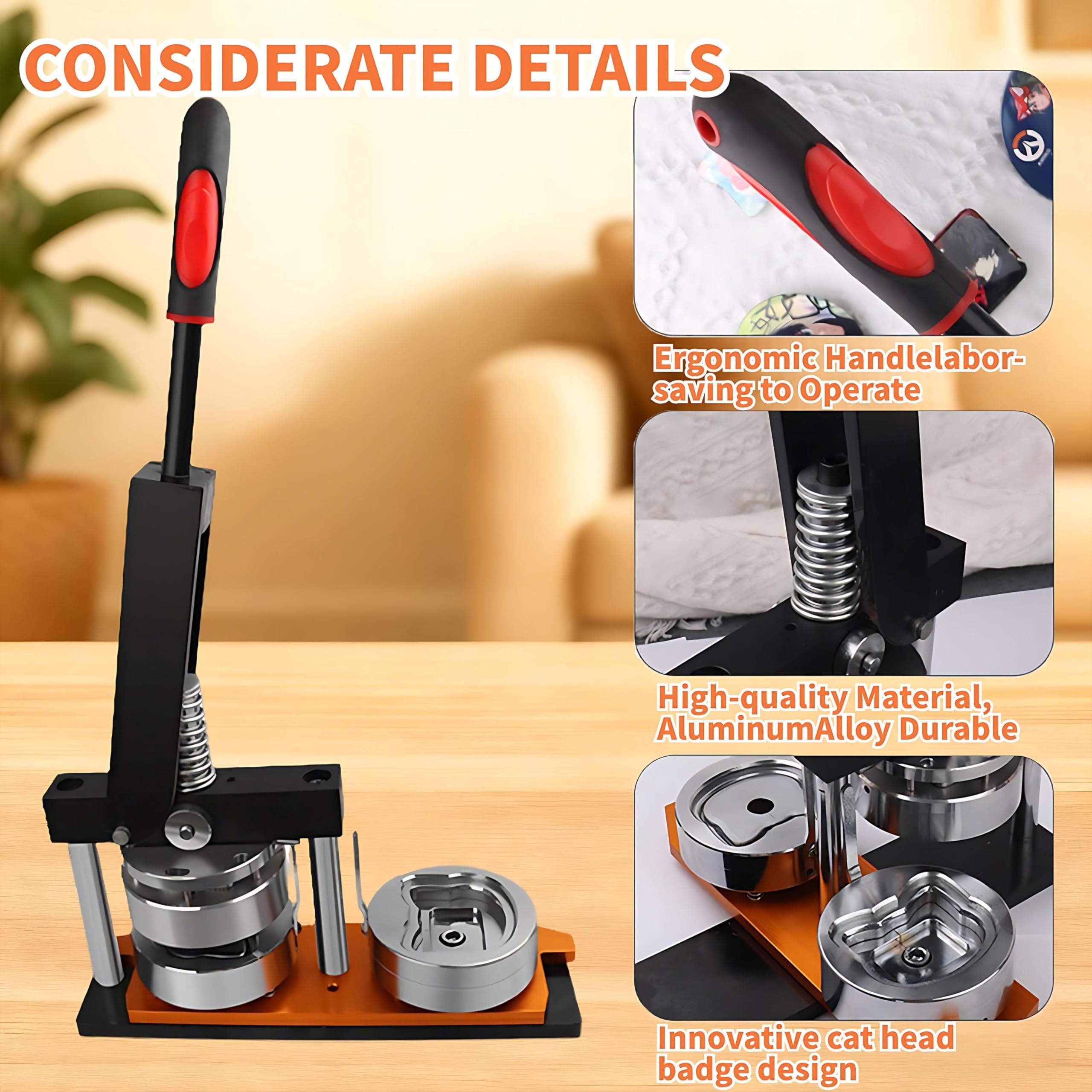 Máquina para Hacer Imanes con Fotos, Máquina para Hacer Pins E Imanes De Nevera (100 Piezas), Prensa para Botones, Máquina para Hacer Imanes De Nevera 100pcsbadgematerial