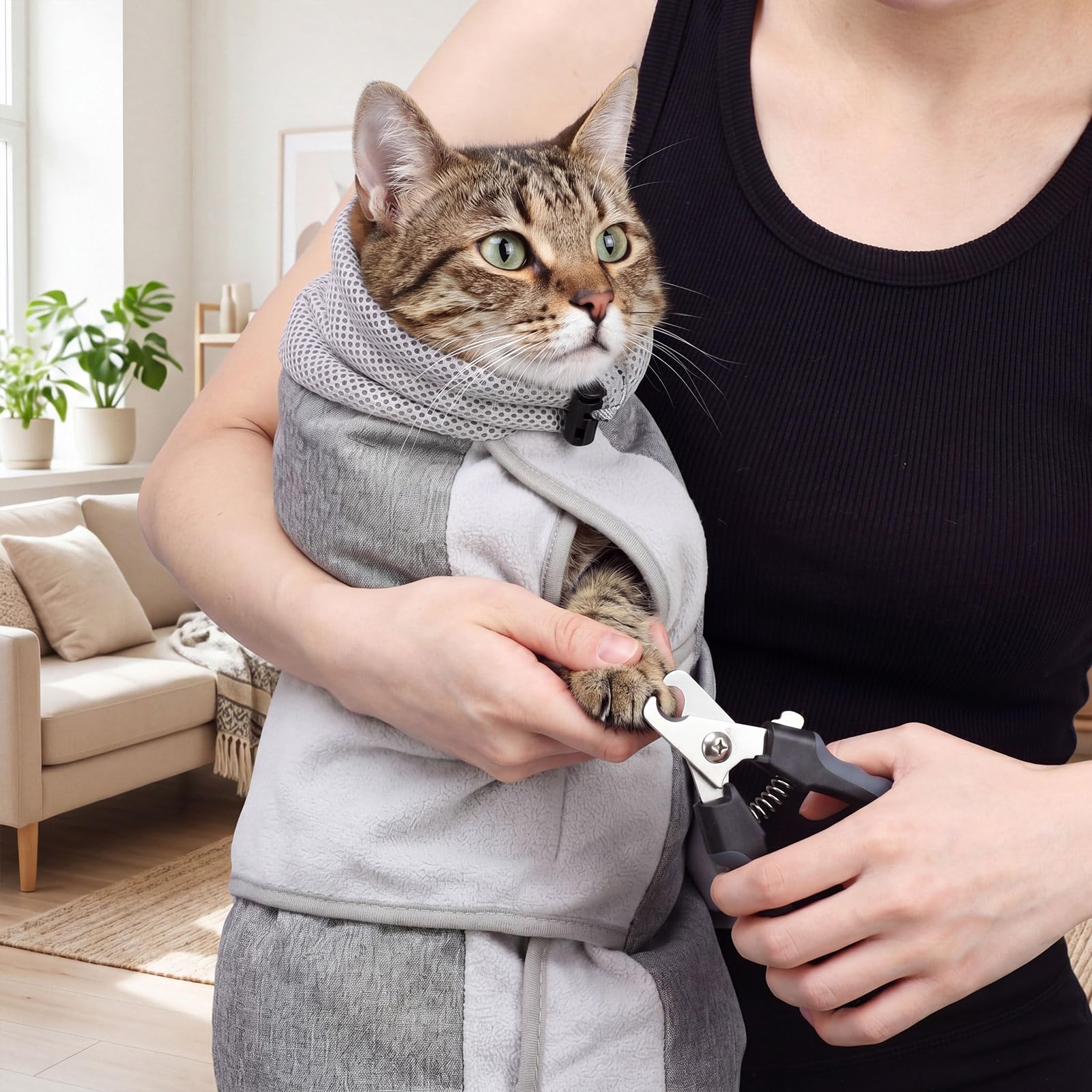 Hsei Rouleau de toilettage pour chat pour couper les ongles avec coupe-ongles et lime, taille S