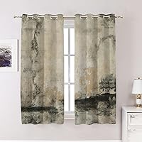 Vista 408 de Cenefas de cocina modernas con patrón de cobre marrón dorado para ventanas, cenefas opacas abstractas de marcas de arañazos y cortinas opacas