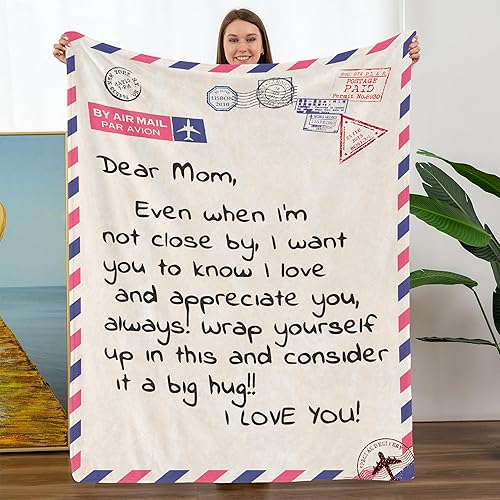 TURMTF Regalos para mamá, regalos de cumpleaños de Navidad para mamá, manta de regalo para mi mamá de hija, hijo, mejor regalo para mamá, manta para