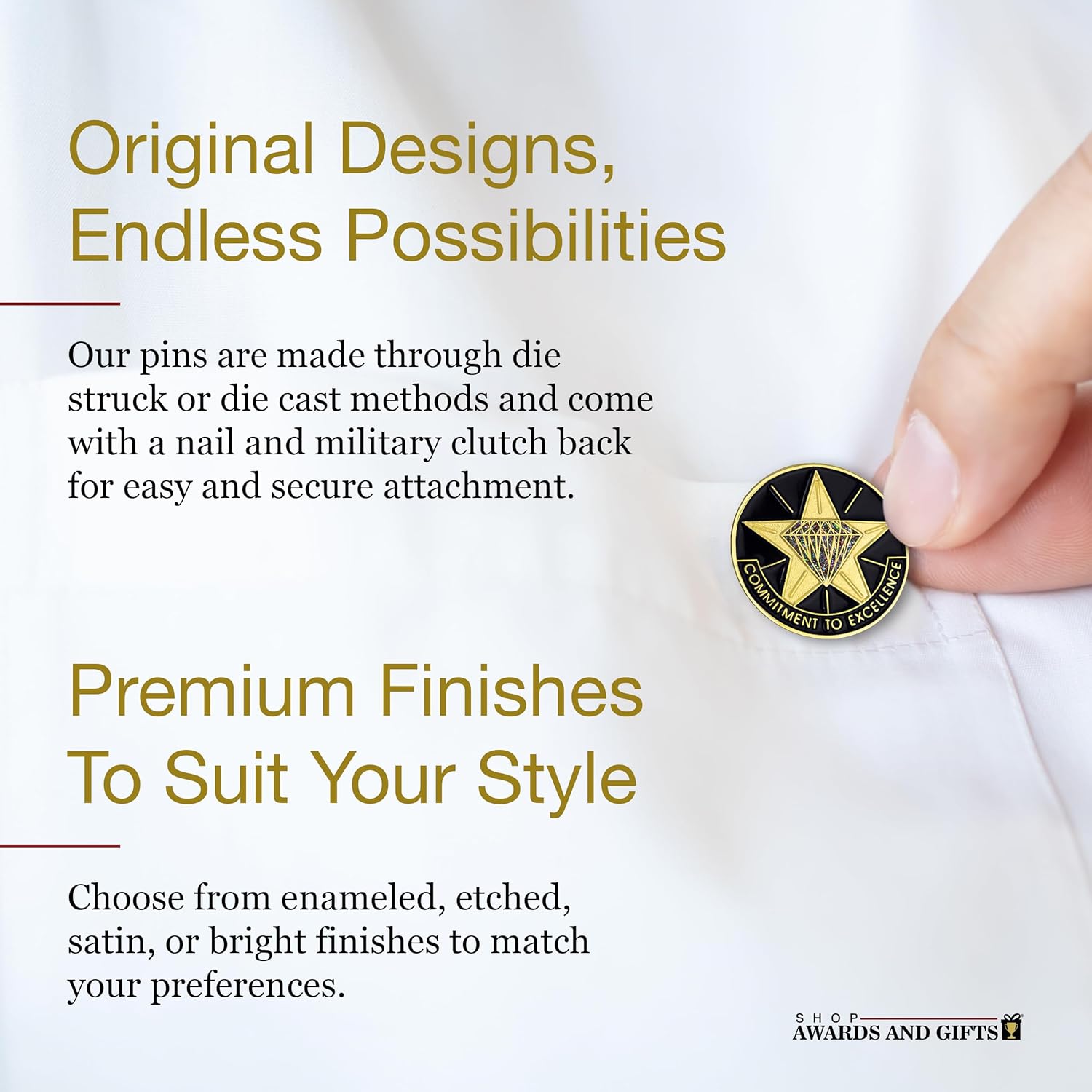 SHOP AWARDS AND GIFTS Star Performer Lapel Pins for Students, Appreciation, Reward, School, Employee Recognition, Bulk Pack of 12, Poly Bagged, 3/4 Inch - Image 4