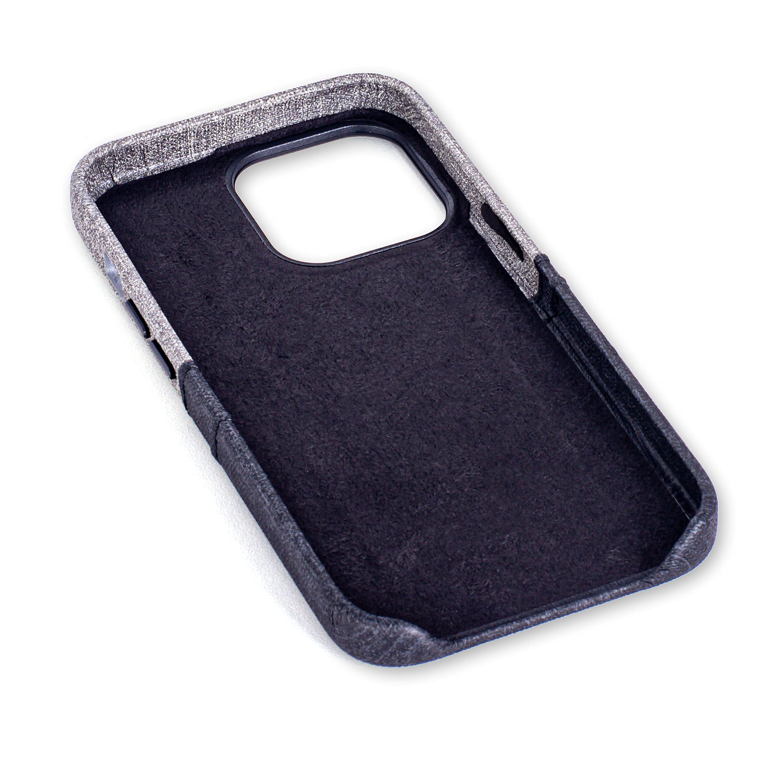Dockem Brieftaschen-Hülle Für IPhone 13 Pro | Mit Magnetischer Metallplatte & 2 Kartenfächern | Canvas-Kunstleder