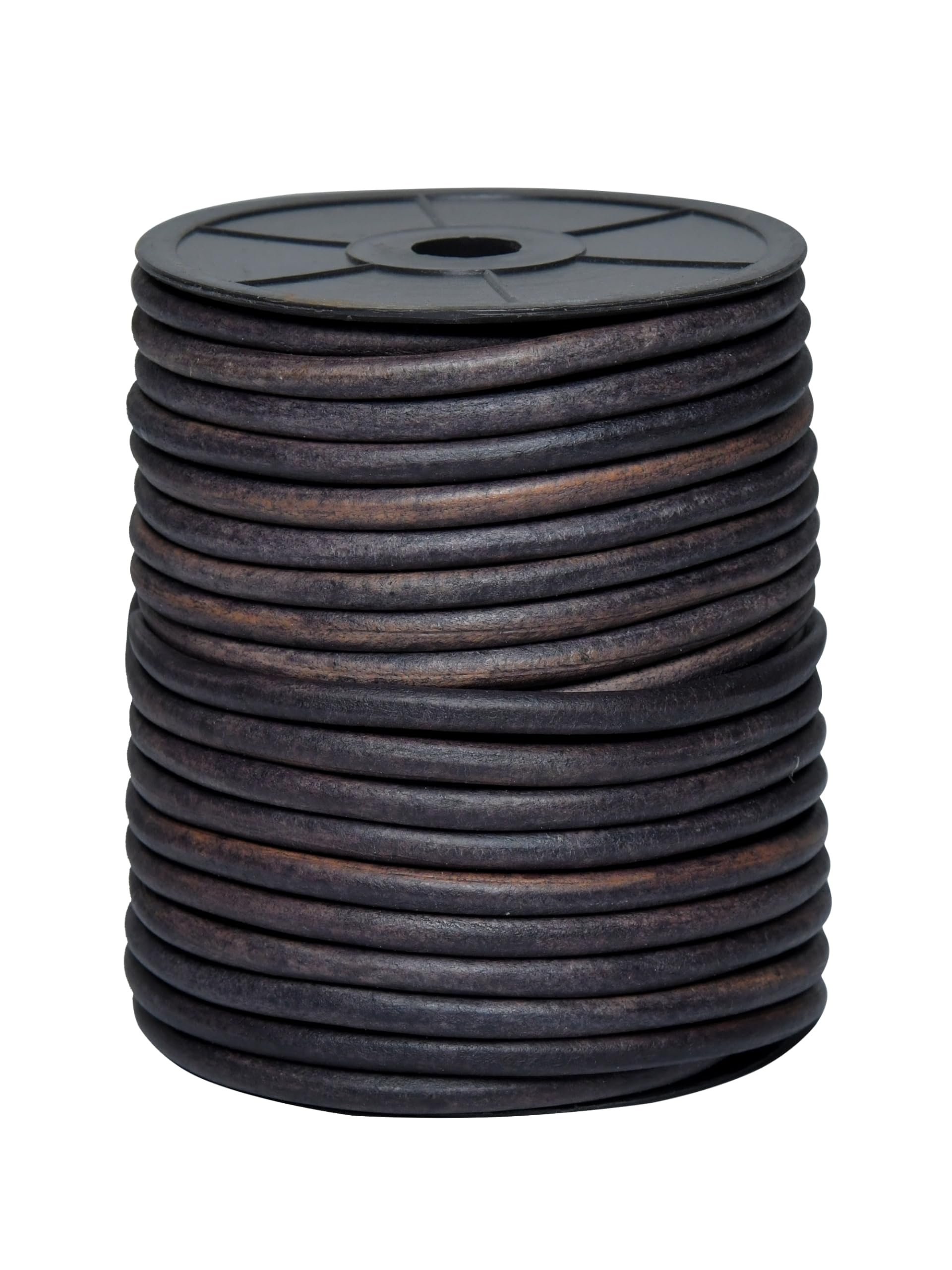 Cords Essentials Distressed Gray Round Leather String Cord 6Mm 5.5 Yards