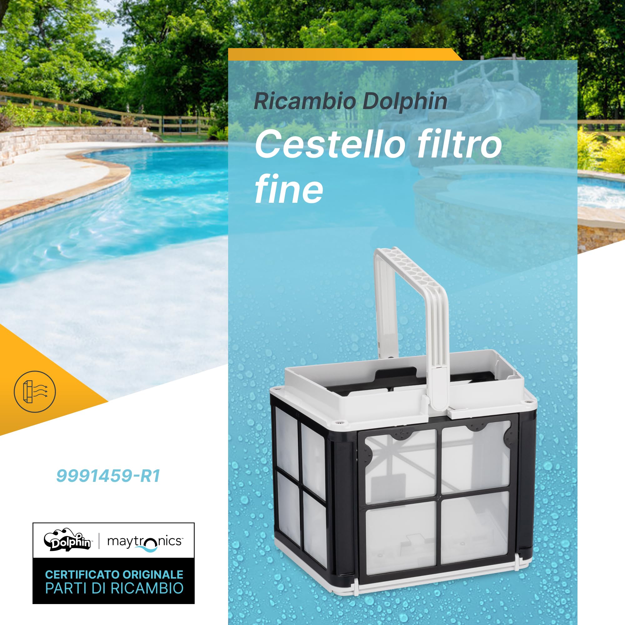 Dolphin Ricambio Originale Cestello Filtro fine - Codice 9991459-R1
