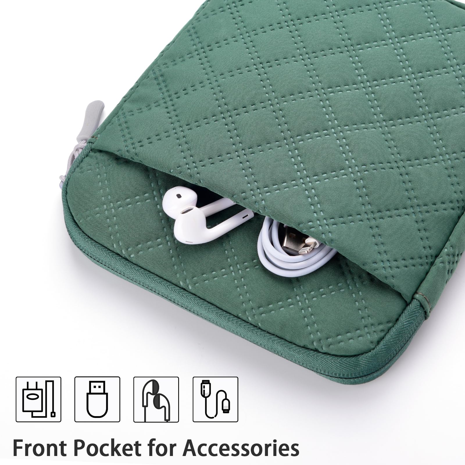 Custodia protettiva per e-reader e tablet da 6 a 7 pollici, verde scuro