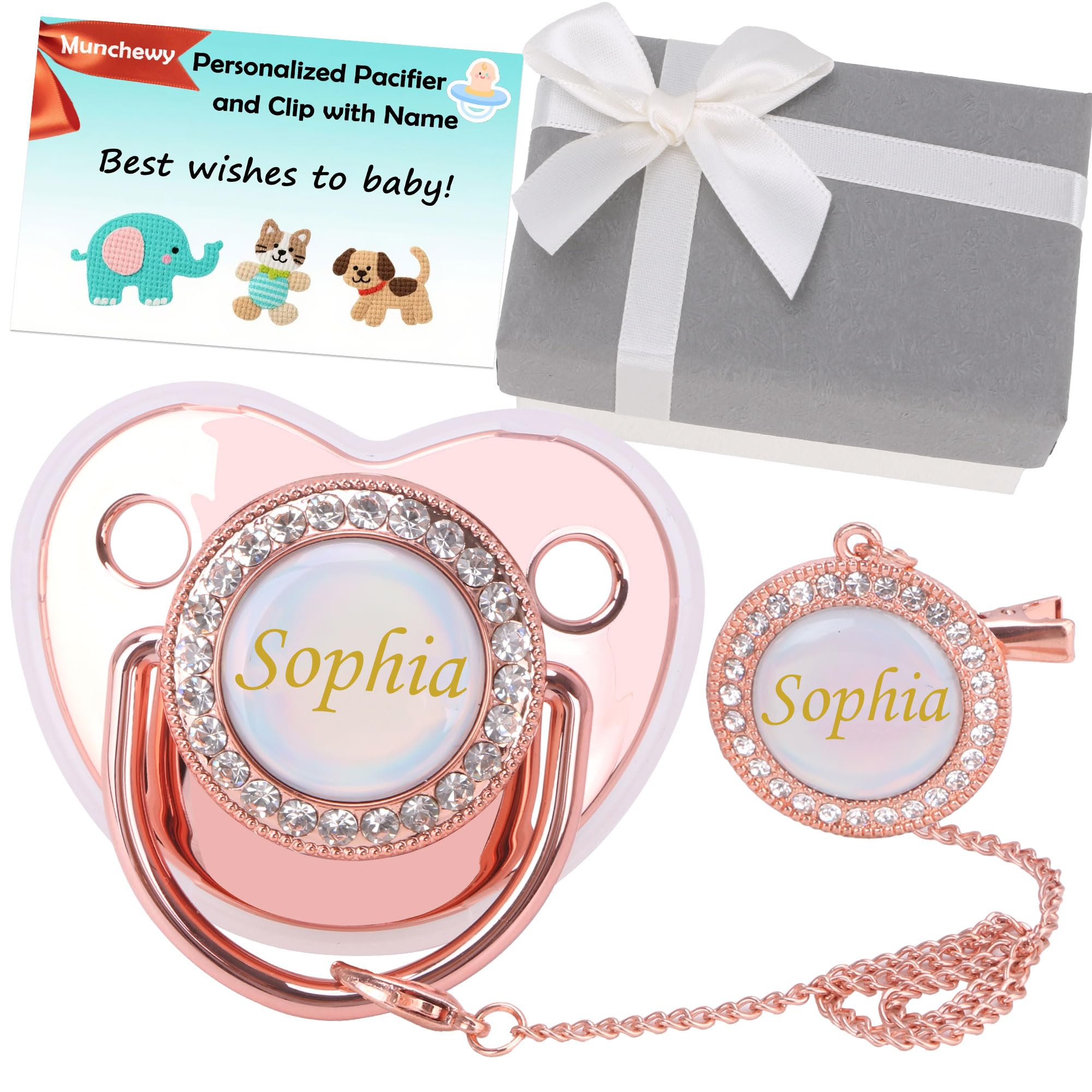 Preciousmoment プレシャスモーメント ハンドベル ファンシー Amazon.com: Personalized Pacifier with Name, Bling Pacifier Clip