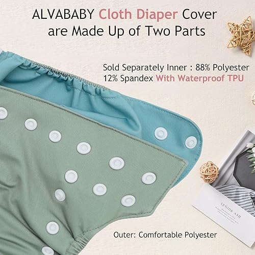 Miniatura 3 de ALVABABY Cubierta de pañal de tela para bebé recién nacido, pañal de natación, pañal de tela para bebés niñas y niños SCDC03