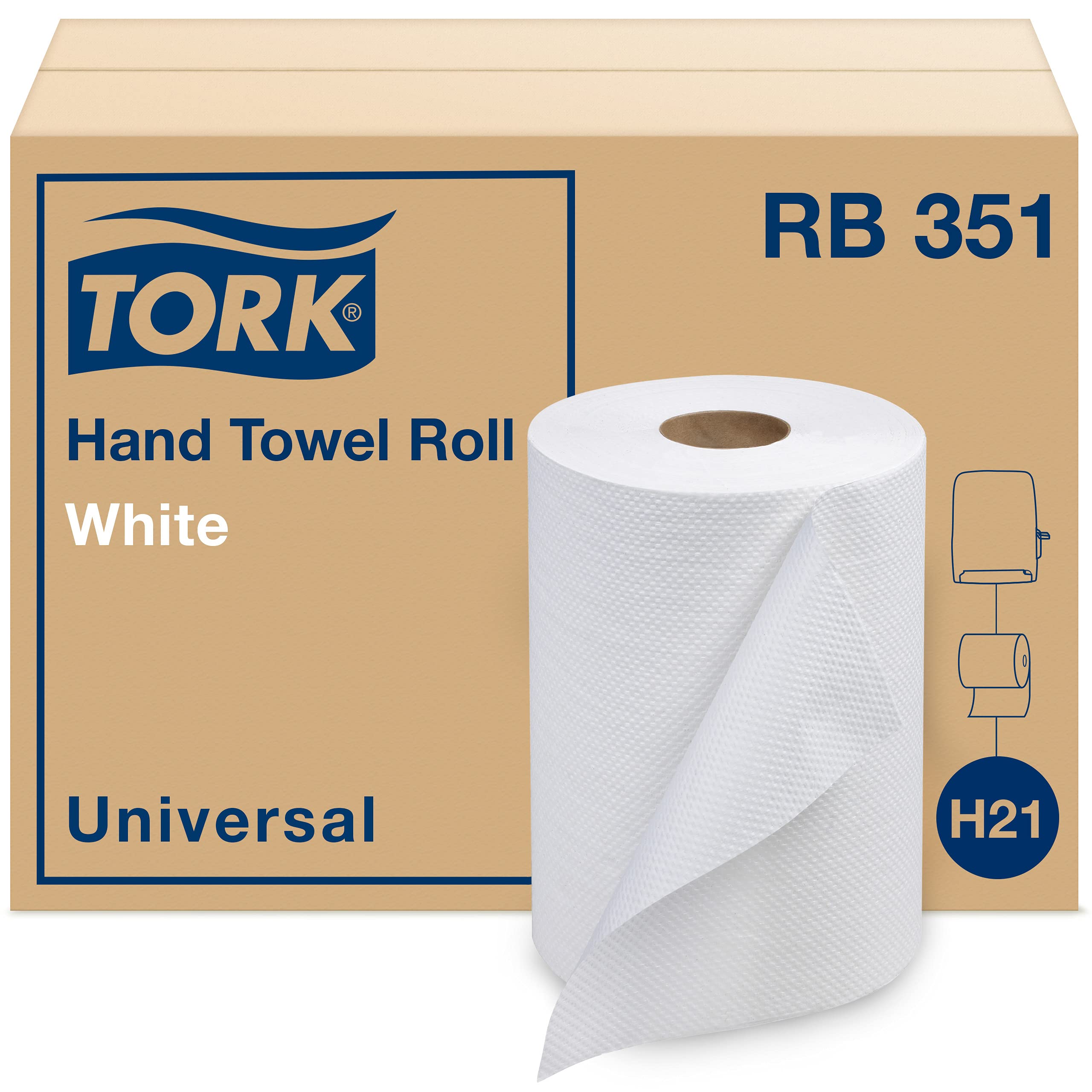 Tork Universal RB351 Hardwound Paper Roll Towel, 1-Ply, 7.87" Width x 350' Length, White (Case of 12 Rolls, 350 per Roll, 4,200 Feet)