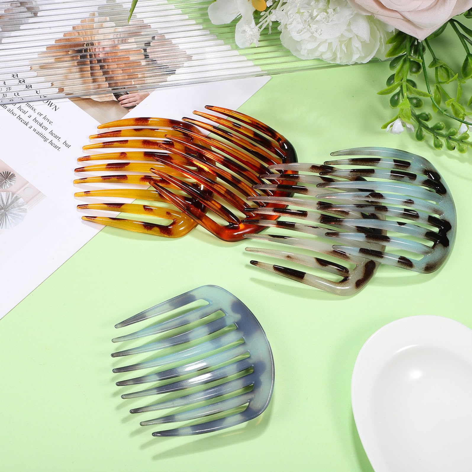STOBAZA 8 Pezzi Pettini Laterali Francesi in Plastico Leggeri e Facili da Usare per Acconciature Donna in Occasioni Speciali e Informali