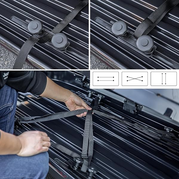 Set da 4 morsetti a U per box da tetto, viti di fissaggio migliorate per portapacchi, kit di montaggio per auto e furgoni, clip metalliche a U con larghezza interna di 85 mm - 5
