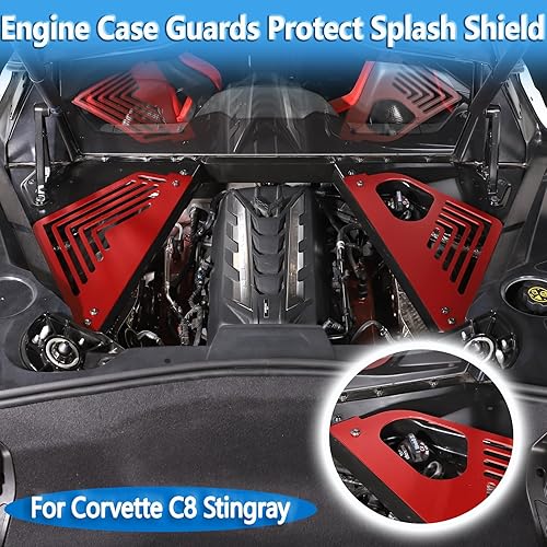 Miniatura 5 de Sekhyna Cubierta de panel de bahía del motor compatible con Chevrolet Corvette C8 Stingray 2020-2024, aleación de aluminio 2 piezas para
