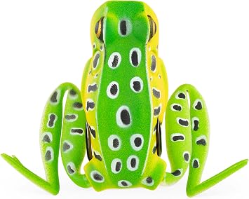 Lunkerhunt Frog Fishing Lure for Bass Fishing | Popping Frog Lure 1/4 oz | Topwater Fishing Bait with Weedless Hooks, Hollow Body, Trout Pike Lures