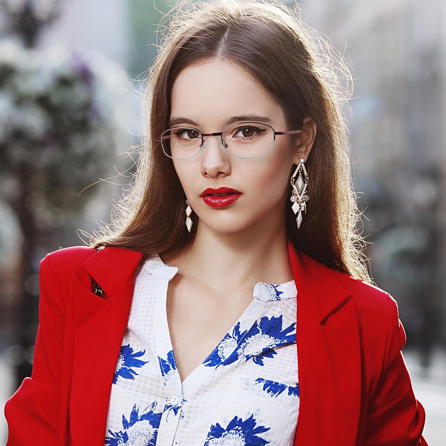 DXYXYO 2 Pack Folding Reading Glasses for Women Men, Half Rimless Small Pocket Metal Readers Blue Light Blocking - Image 3