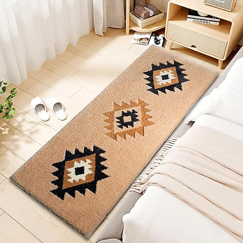 Miniatura 10 de UKELER Alfombras de baño bohemias de 60 x 20 pulgadas de largo, antideslizantes, para baño, dormitorio, pasillo, cocina, lavandería, alfombra de