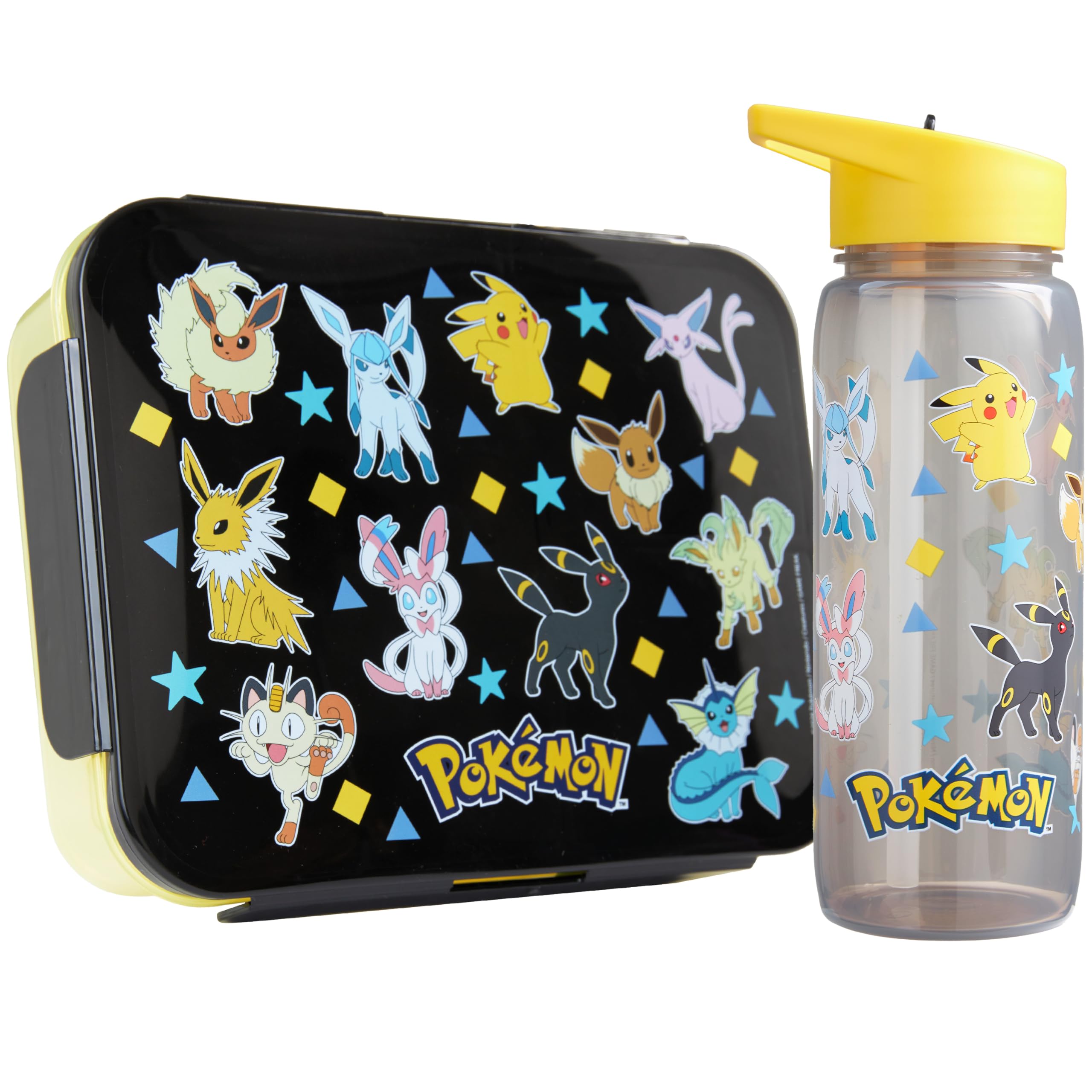 Get Trend Pokemon Fiambrera Niños con Botella 640 ml Set, Bento Box 1,75 L con Compartimentos, Apta para Lavavajillas y Microondas, Libre de BPA, Lunch Box Escolar Colegio y Ocio (Multi Pokemon)