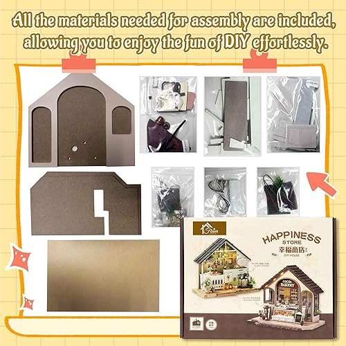 Miniatura 40 de Flever Kit de casa de muñecas en miniatura, habitación creativa con muebles para regalo romántico de obras de arte (hora del té de la tarde)