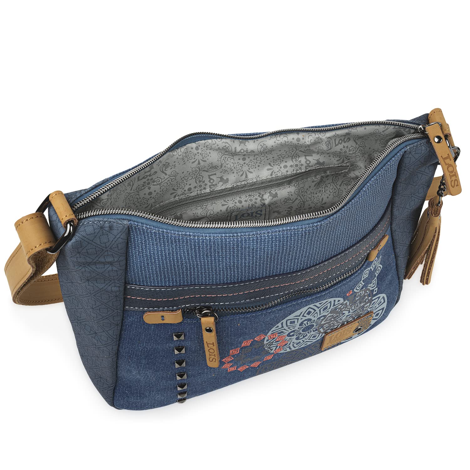 Lois - Bolso Bandolera Mujer - Bolso Mujer Pequeño de Marca - Bolsos Bandolera Mujer de Lona/PU - Bolso Mujer Bandolera de Uso Diario - Bolso Pequeño Mujer Casuales