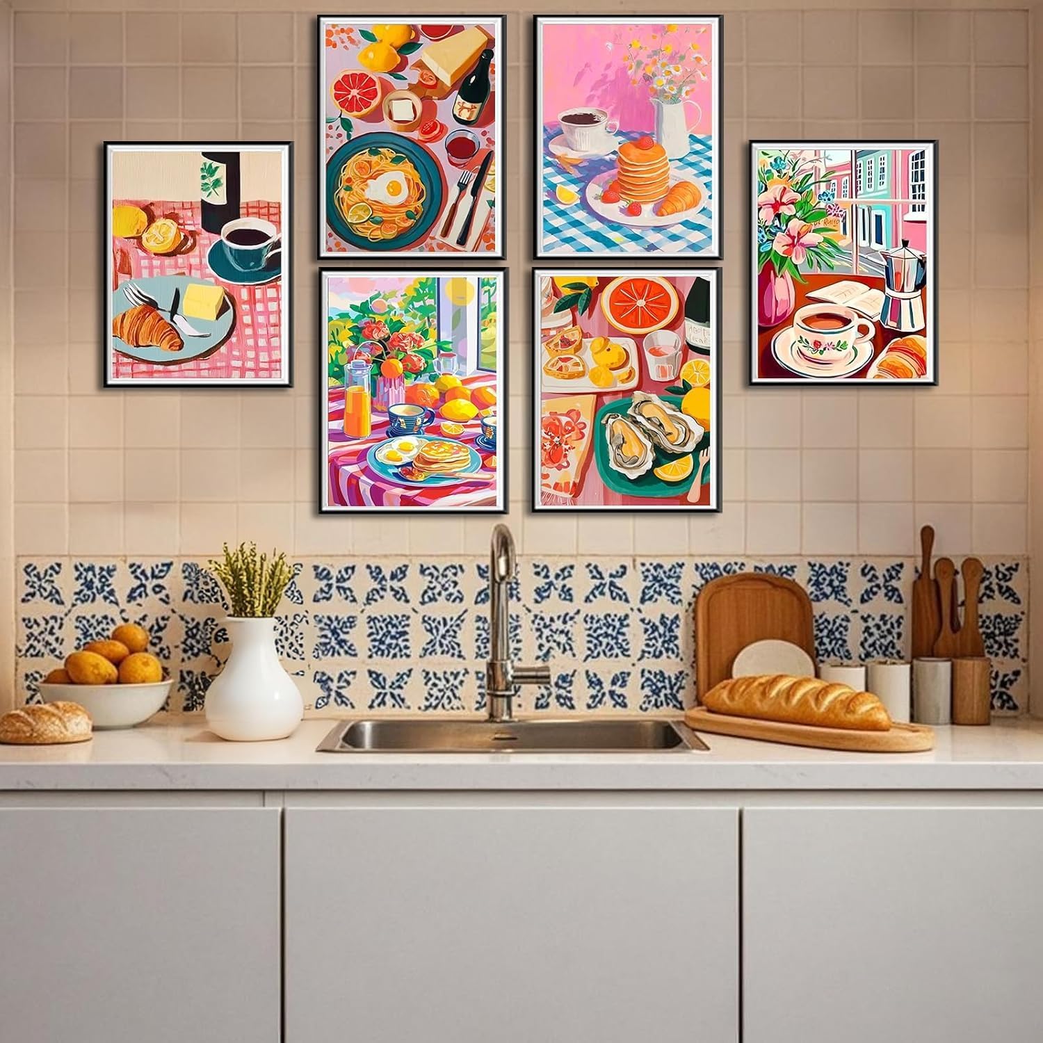 YOLENIX 6 Pack Delicious Food Paint by Numbers Kit for Adults Beginner image 2