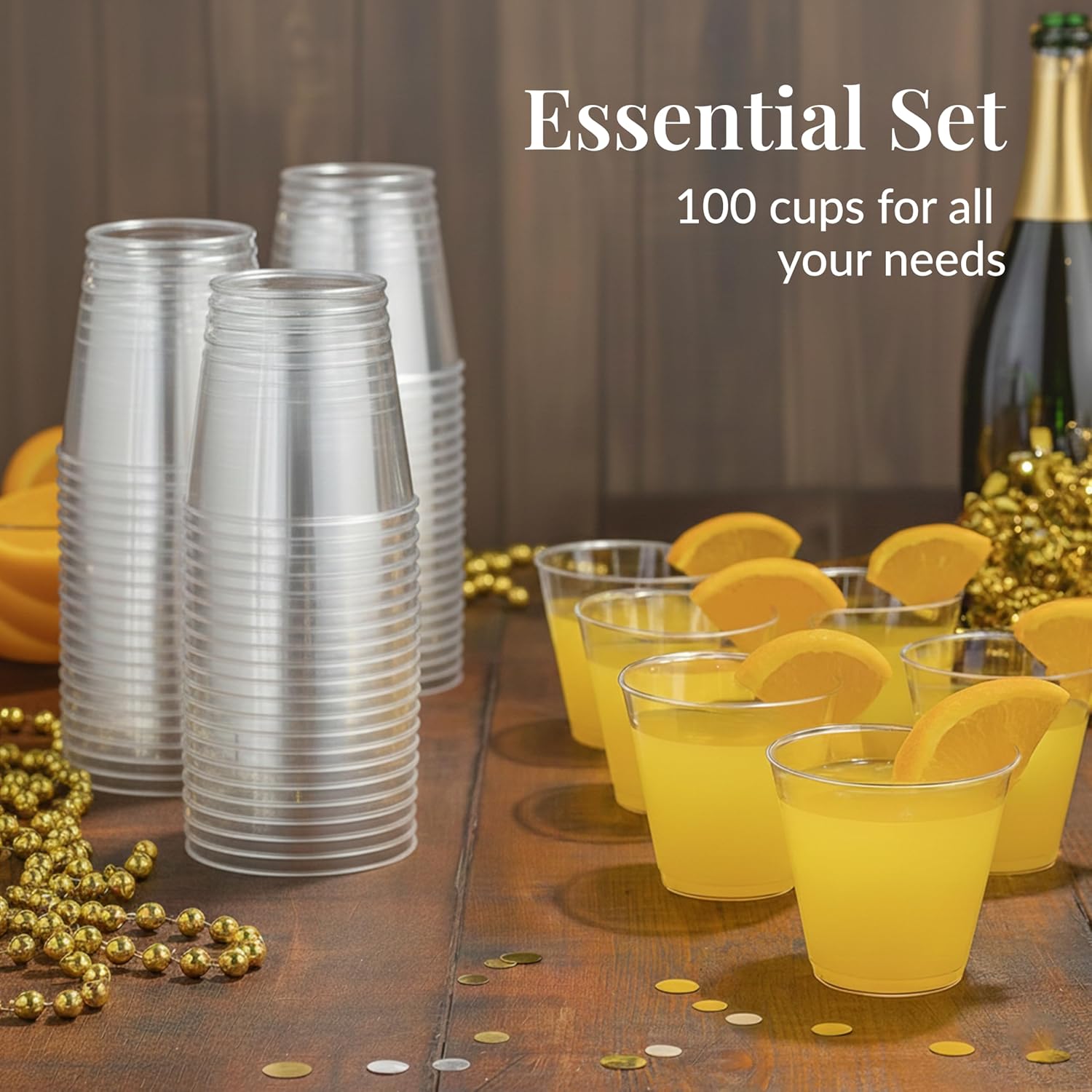 Prestee Pack of 400 Small Clear Plastic Cups - 5oz Disposable Cocktail Glasses - Stackable Plastic Party Tumblers for Serving Wine, Champagne, Punch, Soda, or Snacks - Image 4