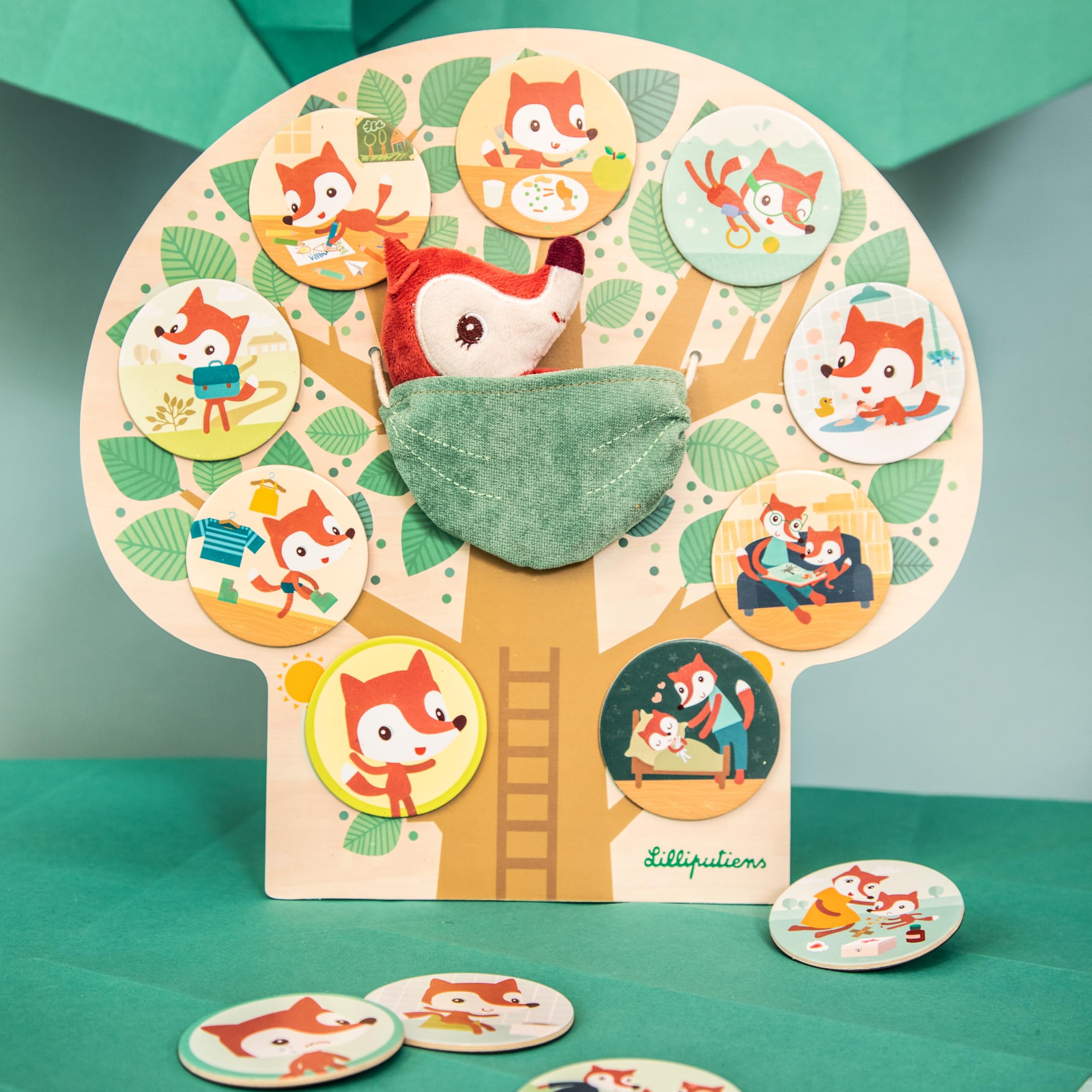 LILLIPUTIENS, Daytime Rituals Magnet Tree, 19 Magnet Cards with Scenes to Tell the Story of the Day - Image 3
