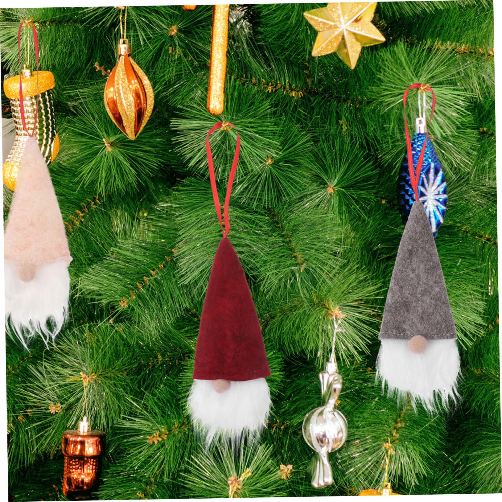 Cabilock 3 Sätze Teiliges Weihnachtsbaum Hängeornament Mit GNOME Dekorationen Aus Plüsch Für Festliche Anlässe Und Weihnachtsdekorationen Stück * 3