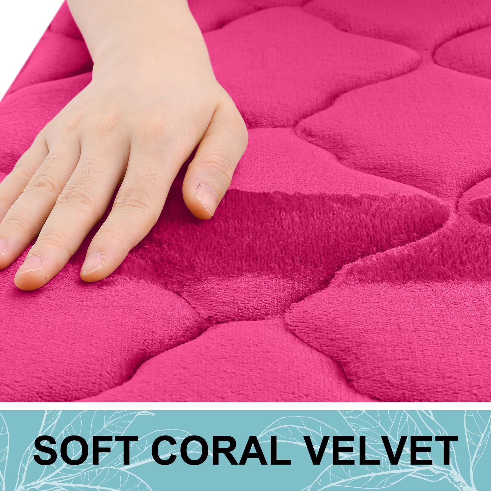 OLANLY Alfombra de baño de espuma viscoelástica de 44 x 24 pulgadas, ultrasuave, antideslizante y absorbente, lavable a máquina, cómoda, gruesa alfombra de baño para suelo de baño, bañera y ducha,