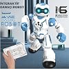 16-Function Rechargeable Remote Control Smart Robot Voice Light Programming Dance Moonwalk Robot (Red)
