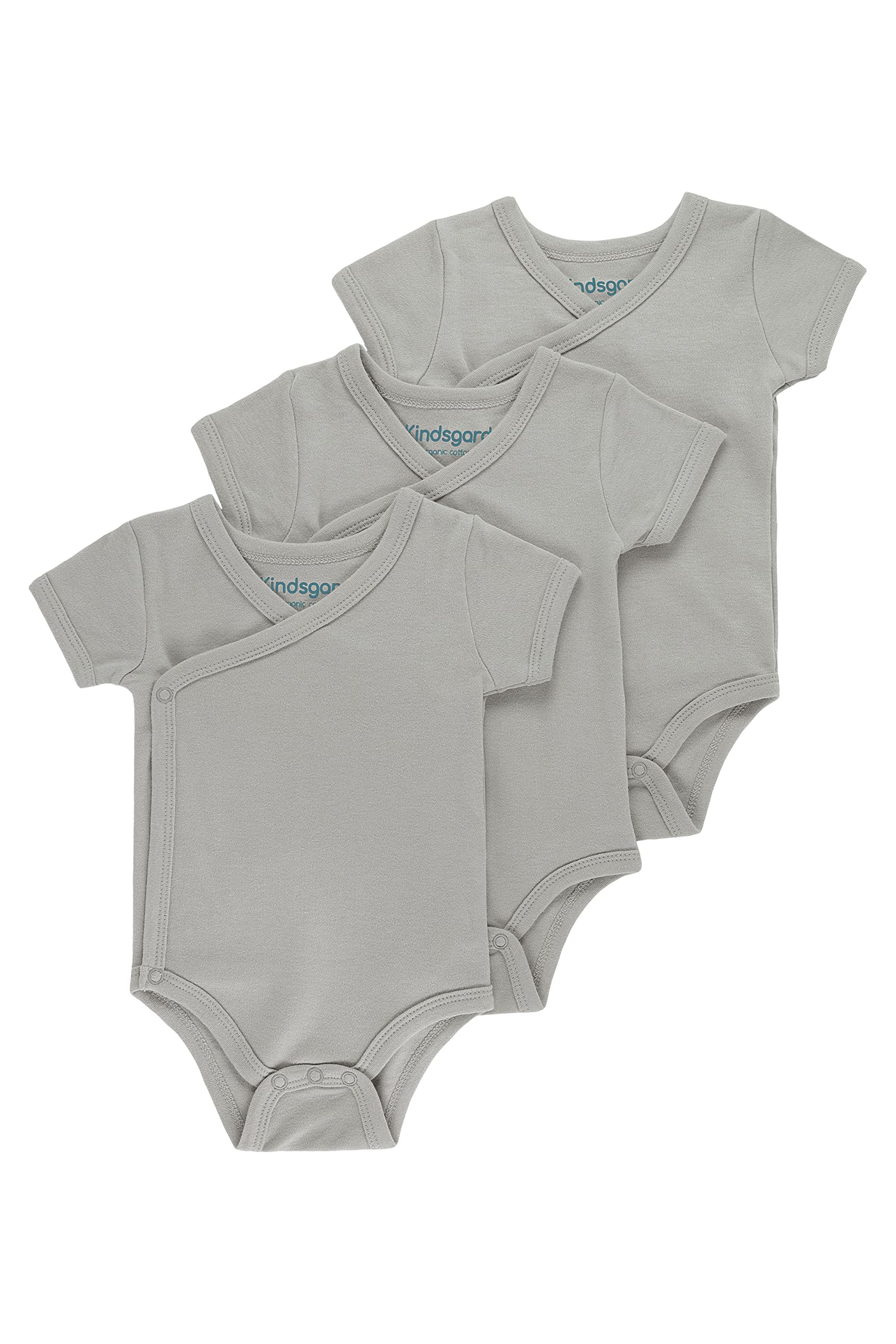Kindsgard Wickelbody kurzarm „trunder“ – 3er-Pack aus Jersey – 100% Bio-Baumwolle – OEKO-TEX zertifiziert – unisex Baby Body – ideal für Erstausstattung & Neugeborene