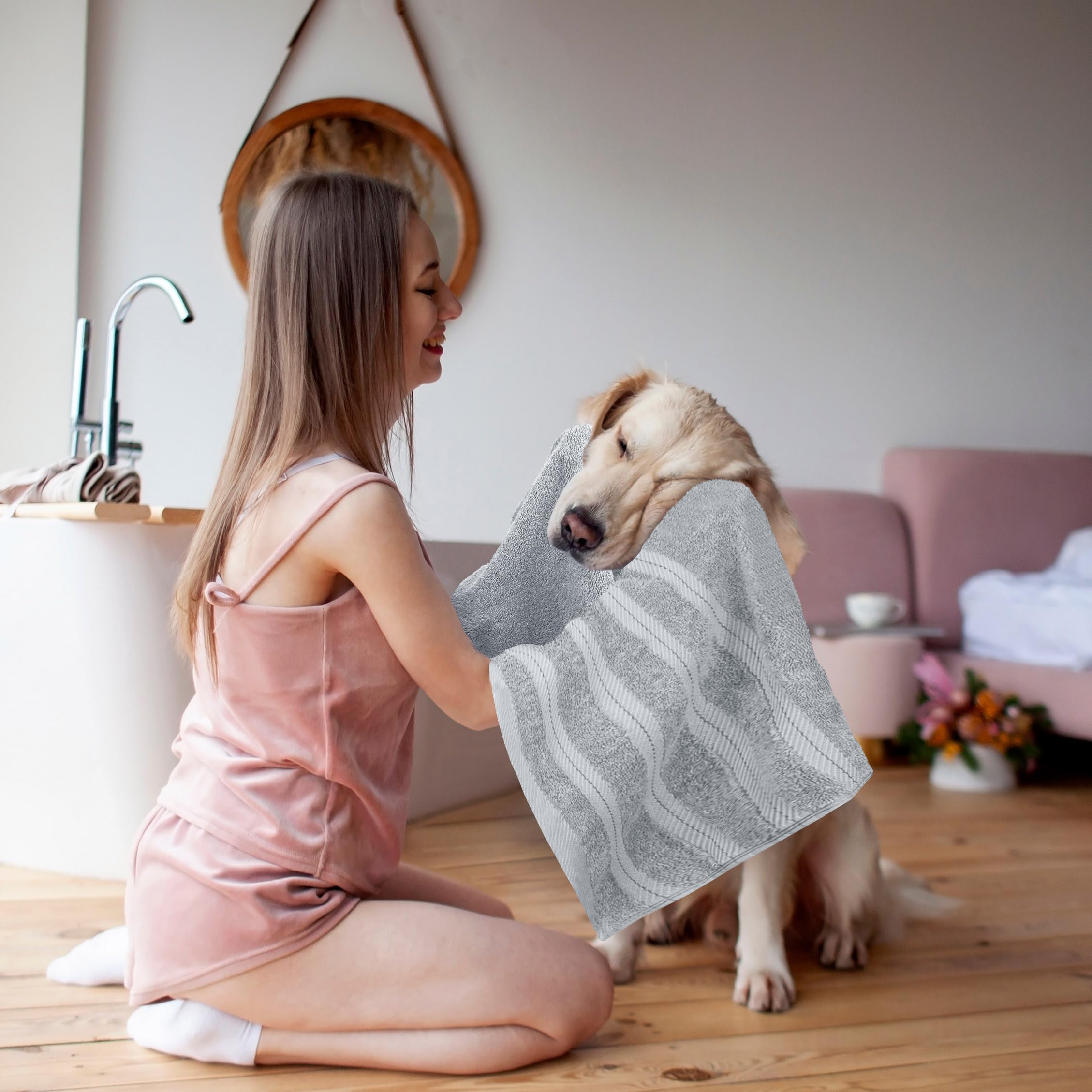 Utopia Towels Juego de 4 Toallas de baño extragrandes, (30 x 60 Pulgadas), 100% algodón Hilado en Anillo, 500 g/m², Ligeras y Altamente absorbentes, Toallas de Secado rápido