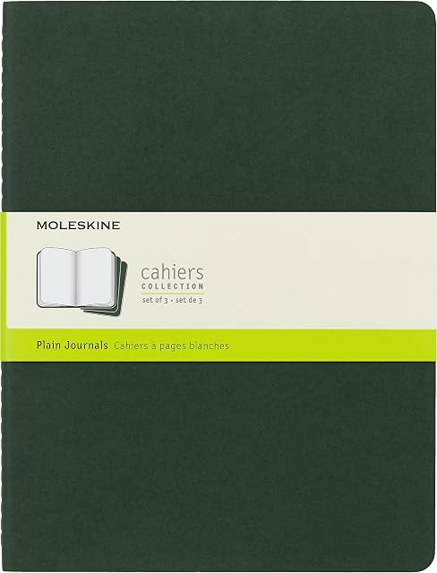 Moleskine Myrtle Green Extra Large Plain Cahier Journal (set Of 3)