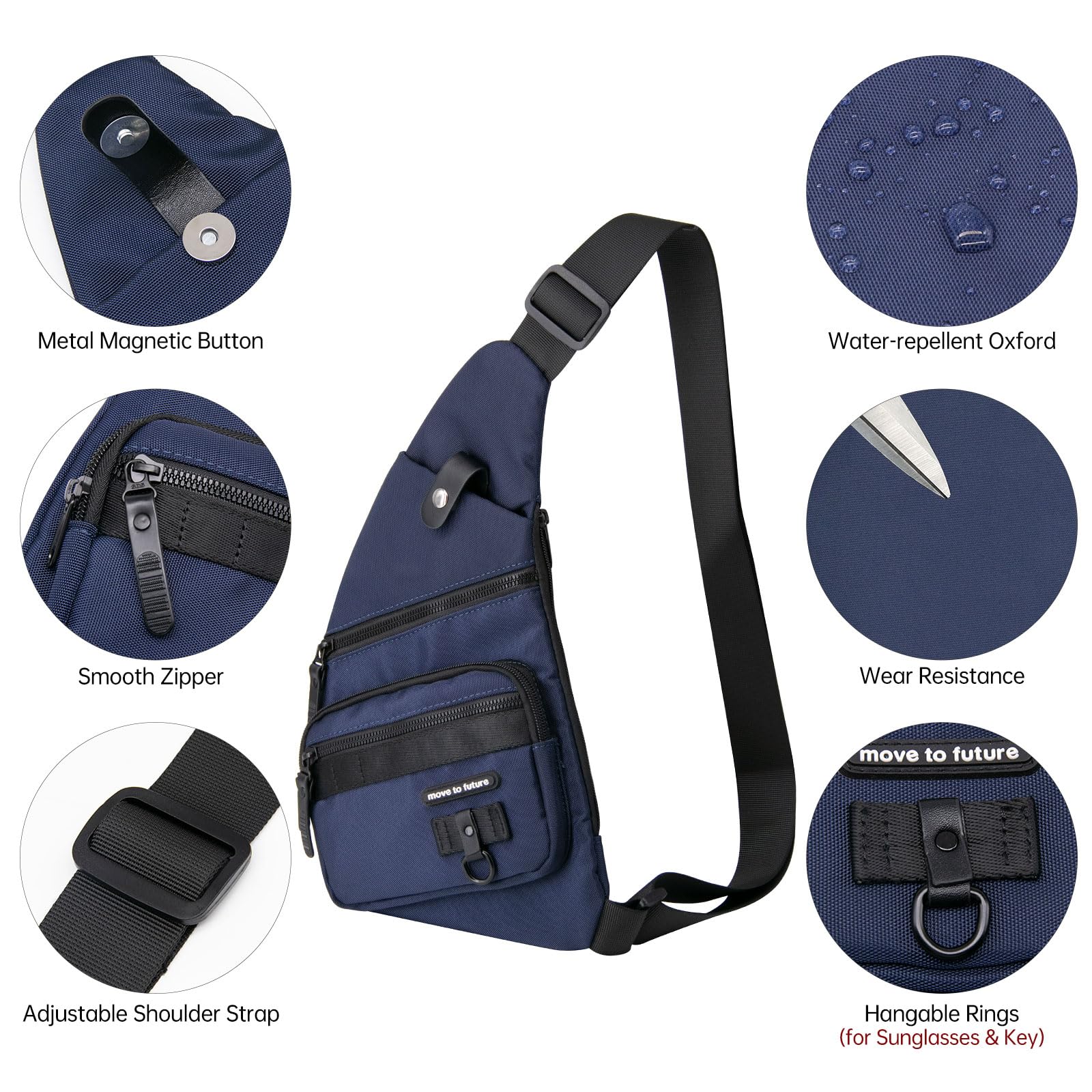 Long Keeper Chest Bag Sling Bag for Men Women, Travel Crossbody Backpack Mens Shoulder Bag Waterproof Personal Pocket Bag Slim Lightweight Gym Cycling Bag - Image 4