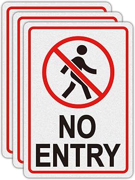 No Entry Sign, Do Not Enter Signs Reflective Waterproof Adhesive Sticker | 3 Pack 710 Inch Premium Self Adhesive Night Visible Durable Vinyl, Scratch & Fade Resistant Indoor & Outdoor