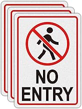 No Entry Sign, 3 Pack 7×10 Inch Reflective Waterproof Adhesive Sticker, Premium Self Adhesive Night Visible Durable Vinyl, Scratch & Fade Resistant Indoor & Outdoor